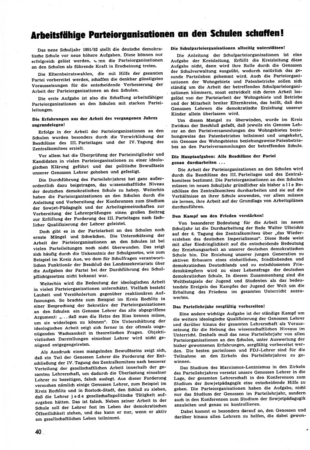 Neuer Weg (NW), Halbmonatsschrift für aktuelle Fragen der Arbeiterbewegung [Zentralkomitee (ZK) Sozialistische Einheitspartei Deutschlands (SED)], 6. Jahrgang [Deutsche Demokratische Republik (DDR)] 1951, Heft 16/40 (NW ZK SED DDR 1951, H. 16/40)