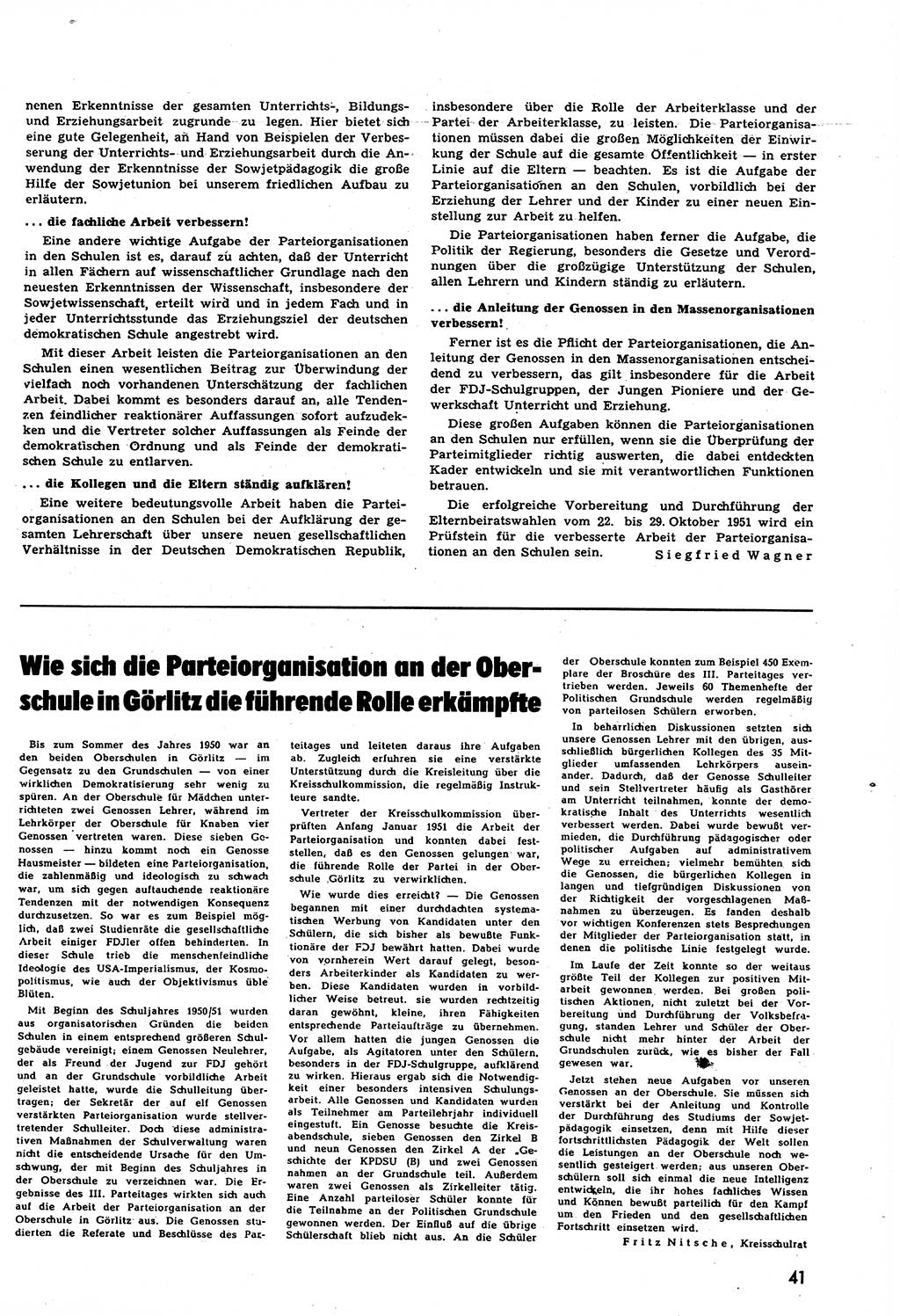 Neuer Weg (NW), Halbmonatsschrift für aktuelle Fragen der Arbeiterbewegung [Zentralkomitee (ZK) Sozialistische Einheitspartei Deutschlands (SED)], 6. Jahrgang [Deutsche Demokratische Republik (DDR)] 1951, Heft 16/41 (NW ZK SED DDR 1951, H. 16/41)