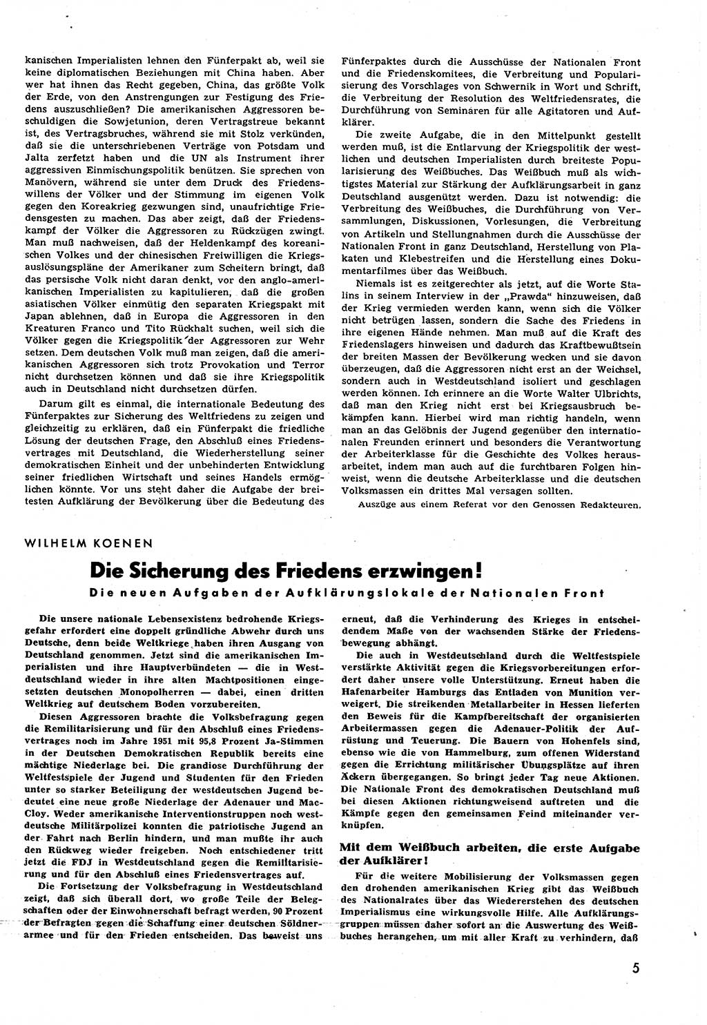 Neuer Weg (NW), Halbmonatsschrift für aktuelle Fragen der Arbeiterbewegung [Zentralkomitee (ZK) Sozialistische Einheitspartei Deutschlands (SED)], 6. Jahrgang [Deutsche Demokratische Republik (DDR)] 1951, Heft 17/5 (NW ZK SED DDR 1951, H. 17/5)