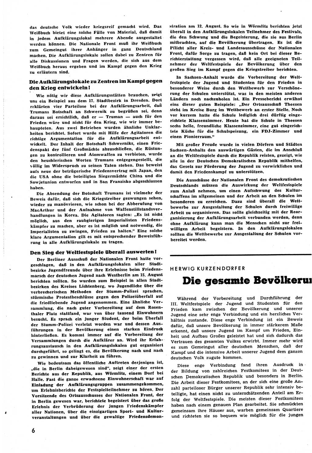 Neuer Weg (NW), Halbmonatsschrift für aktuelle Fragen der Arbeiterbewegung [Zentralkomitee (ZK) Sozialistische Einheitspartei Deutschlands (SED)], 6. Jahrgang [Deutsche Demokratische Republik (DDR)] 1951, Heft 17/6 (NW ZK SED DDR 1951, H. 17/6)