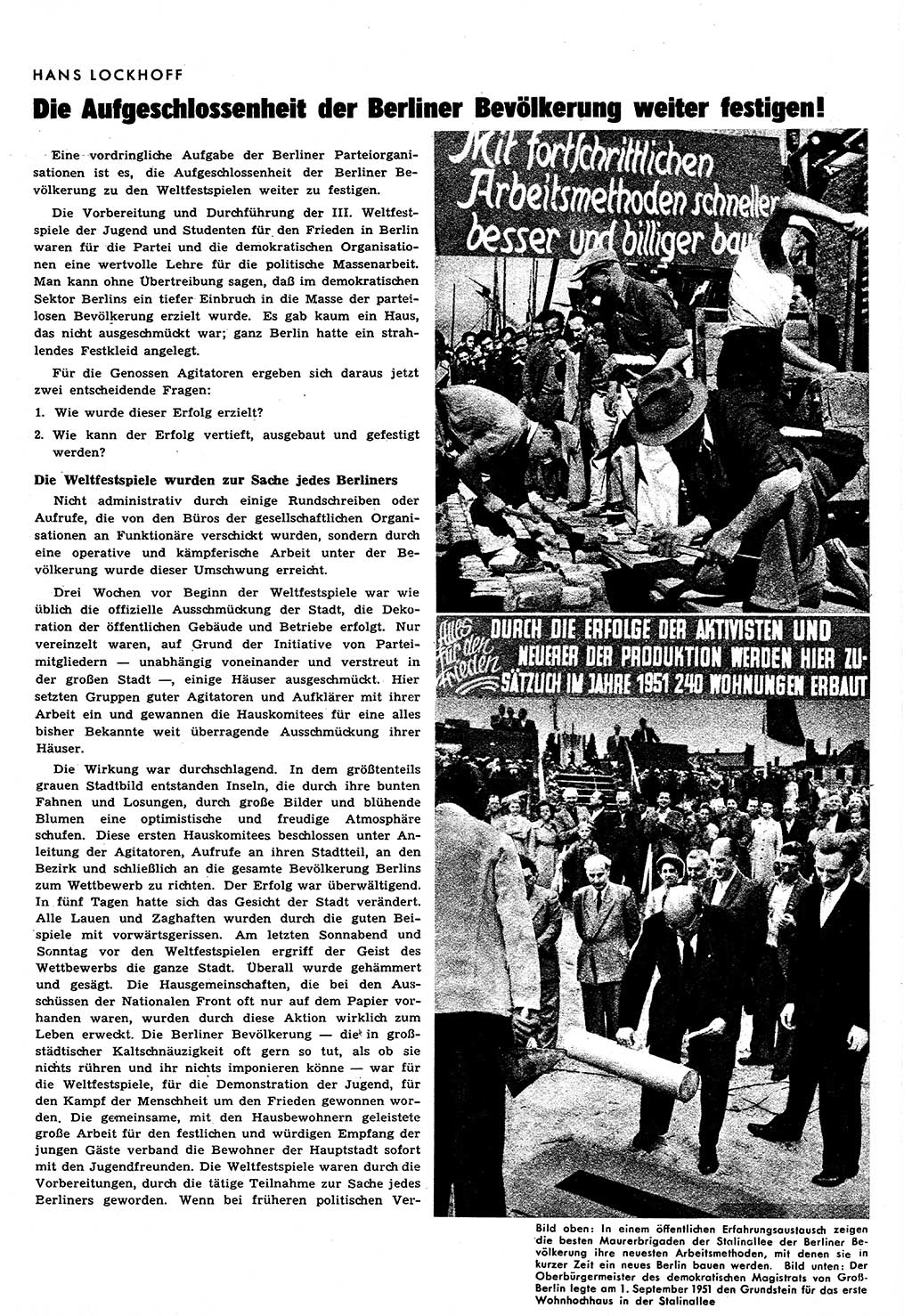 Neuer Weg (NW), Halbmonatsschrift für aktuelle Fragen der Arbeiterbewegung [Zentralkomitee (ZK) Sozialistische Einheitspartei Deutschlands (SED)], 6. Jahrgang [Deutsche Demokratische Republik (DDR)] 1951, Heft 17/9 (NW ZK SED DDR 1951, H. 17/9)