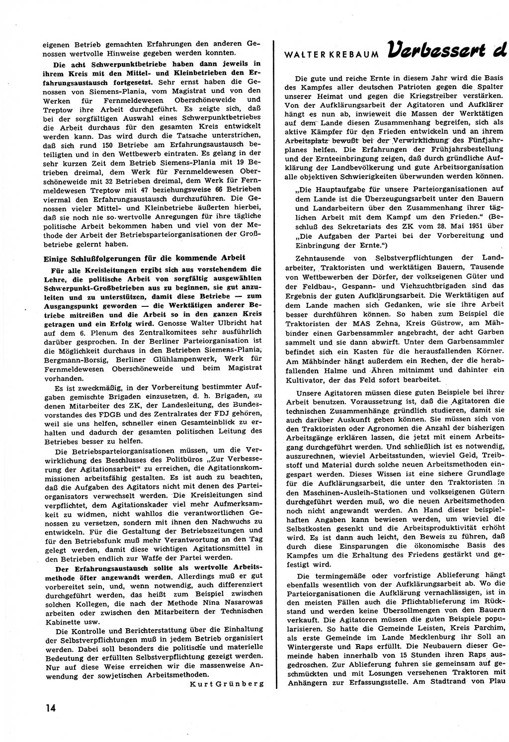 Neuer Weg (NW), Halbmonatsschrift für aktuelle Fragen der Arbeiterbewegung [Zentralkomitee (ZK) Sozialistische Einheitspartei Deutschlands (SED)], 6. Jahrgang [Deutsche Demokratische Republik (DDR)] 1951, Heft 17/14 (NW ZK SED DDR 1951, H. 17/14)