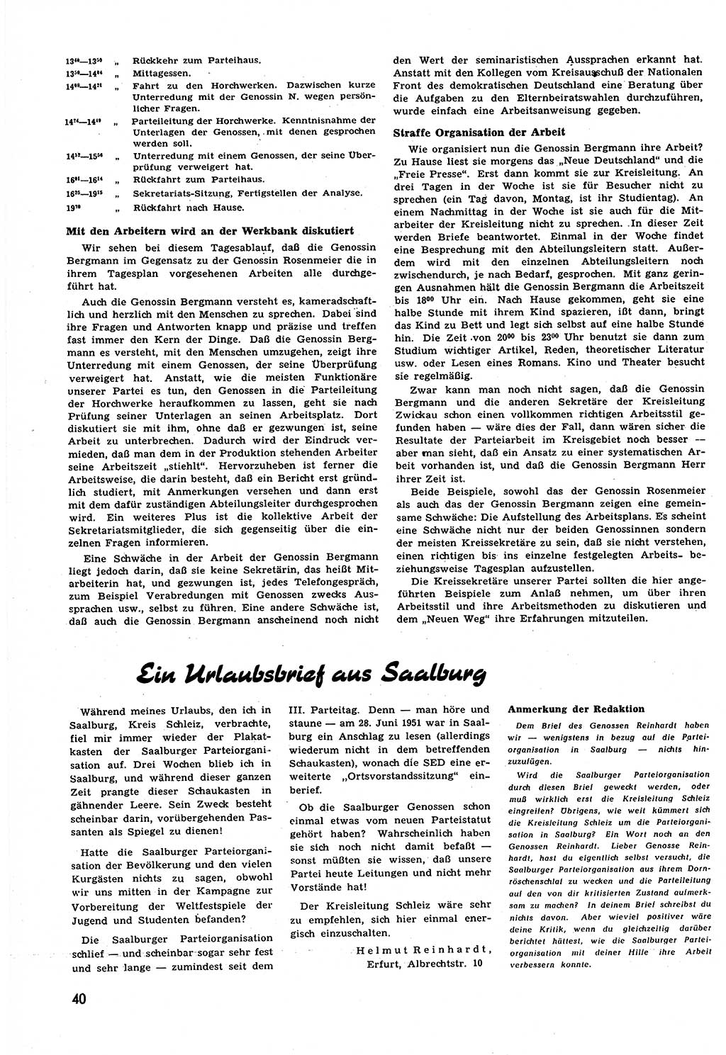 Neuer Weg (NW), Halbmonatsschrift für aktuelle Fragen der Arbeiterbewegung [Zentralkomitee (ZK) Sozialistische Einheitspartei Deutschlands (SED)], 6. Jahrgang [Deutsche Demokratische Republik (DDR)] 1951, Heft 17/40 (NW ZK SED DDR 1951, H. 17/40)