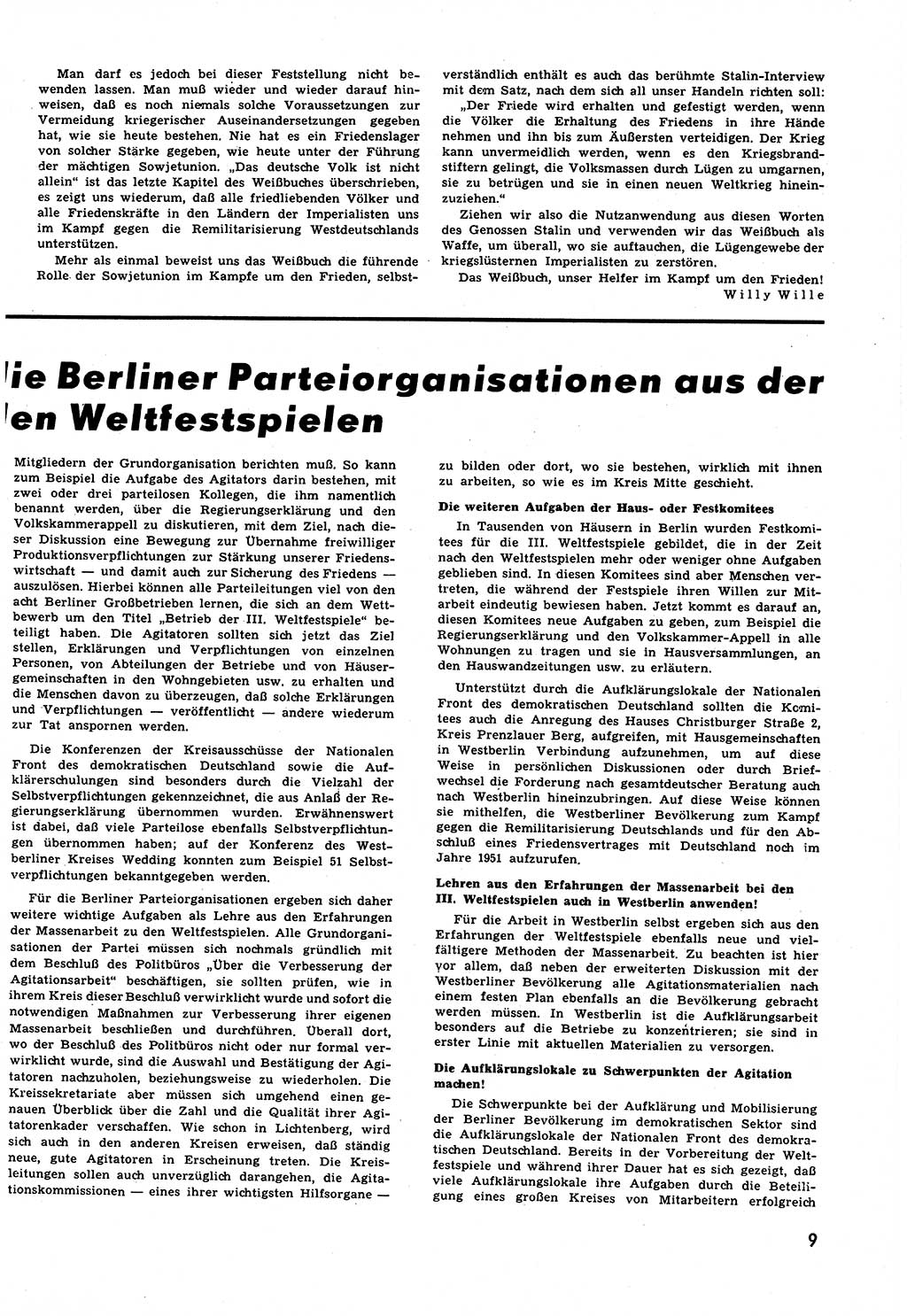 Neuer Weg (NW), Halbmonatsschrift für aktuelle Fragen der Arbeiterbewegung [Zentralkomitee (ZK) Sozialistische Einheitspartei Deutschlands (SED)], 6. Jahrgang [Deutsche Demokratische Republik (DDR)] 1951, Heft 18/9 (NW ZK SED DDR 1951, H. 18/9)