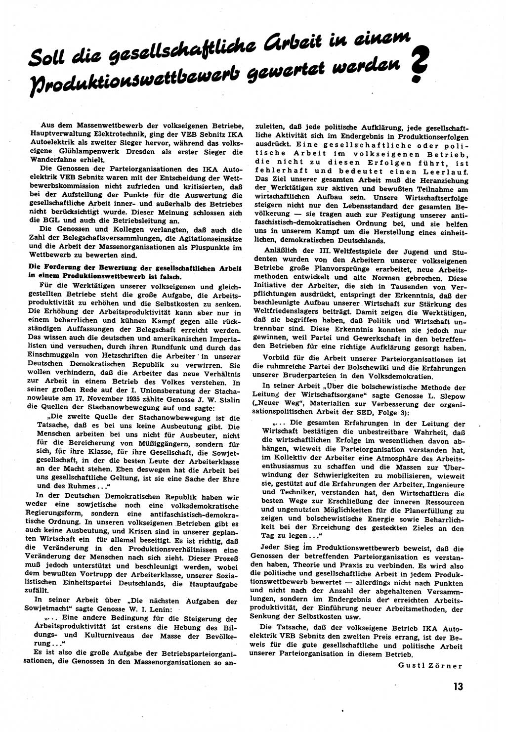 Neuer Weg (NW), Halbmonatsschrift für aktuelle Fragen der Arbeiterbewegung [Zentralkomitee (ZK) Sozialistische Einheitspartei Deutschlands (SED)], 6. Jahrgang [Deutsche Demokratische Republik (DDR)] 1951, Heft 18/13 (NW ZK SED DDR 1951, H. 18/13)