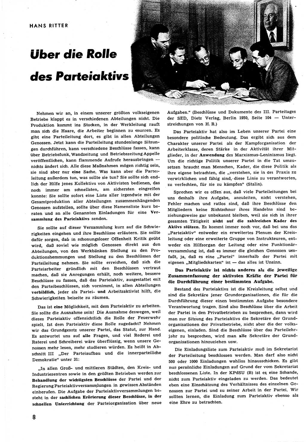 Neuer Weg (NW), Halbmonatsschrift für aktuelle Fragen der Arbeiterbewegung [Zentralkomitee (ZK) Sozialistische Einheitspartei Deutschlands (SED)], 6. Jahrgang [Deutsche Demokratische Republik (DDR)] 1951, Heft 19/8 (NW ZK SED DDR 1951, H. 19/8)