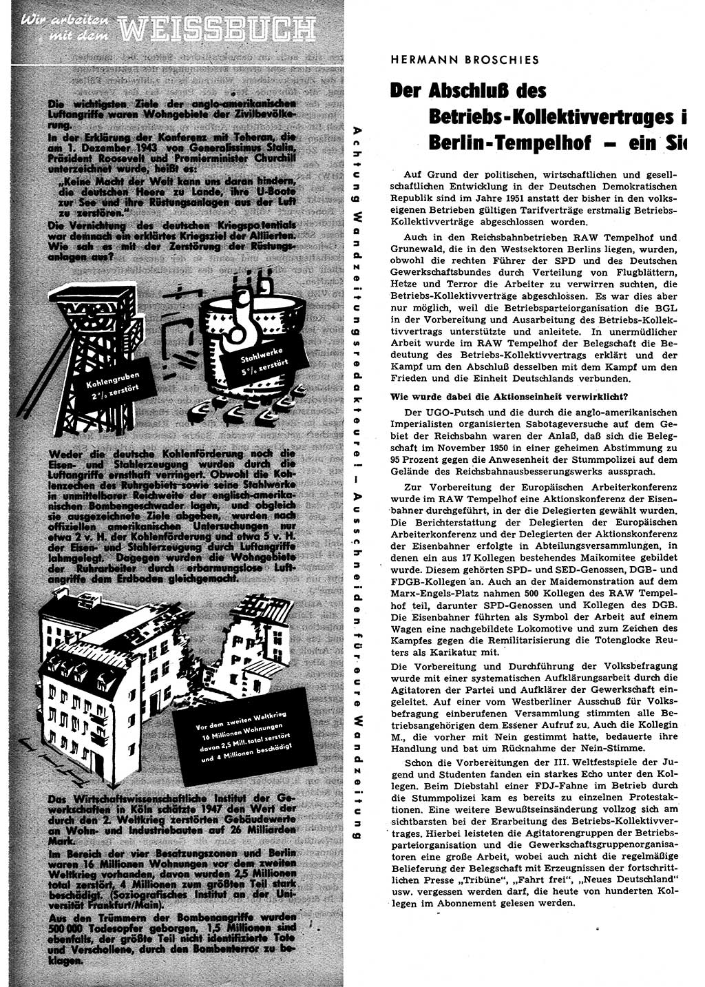 Neuer Weg (NW), Halbmonatsschrift für aktuelle Fragen der Arbeiterbewegung [Zentralkomitee (ZK) Sozialistische Einheitspartei Deutschlands (SED)], 6. Jahrgang [Deutsche Demokratische Republik (DDR)] 1951, Heft 20/6 (NW ZK SED DDR 1951, H. 20/6)