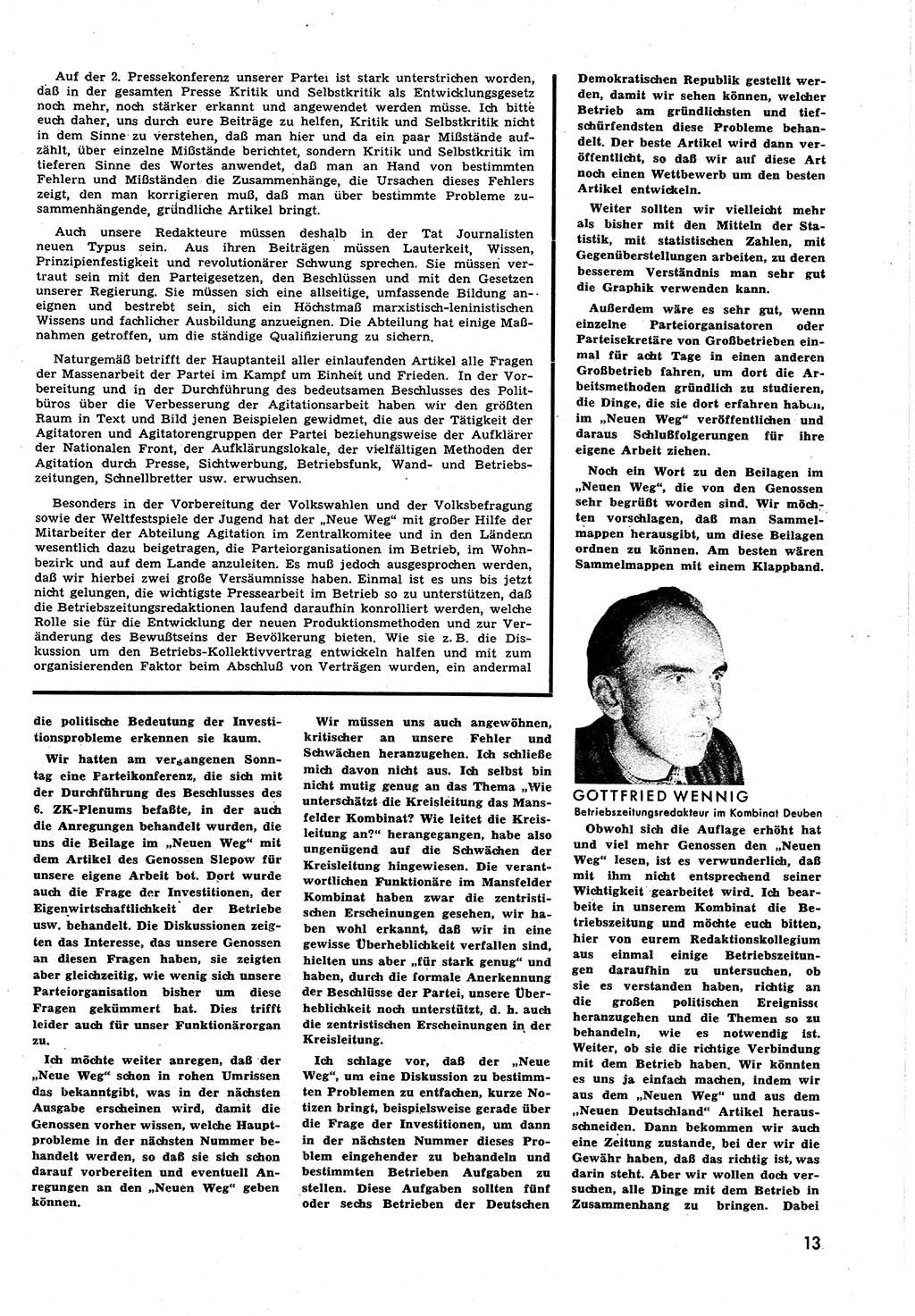 Neuer Weg (NW), Halbmonatsschrift für aktuelle Fragen der Arbeiterbewegung [Zentralkomitee (ZK) Sozialistische Einheitspartei Deutschlands (SED)], 6. Jahrgang [Deutsche Demokratische Republik (DDR)] 1951, Heft 20/13 (NW ZK SED DDR 1951, H. 20/13)