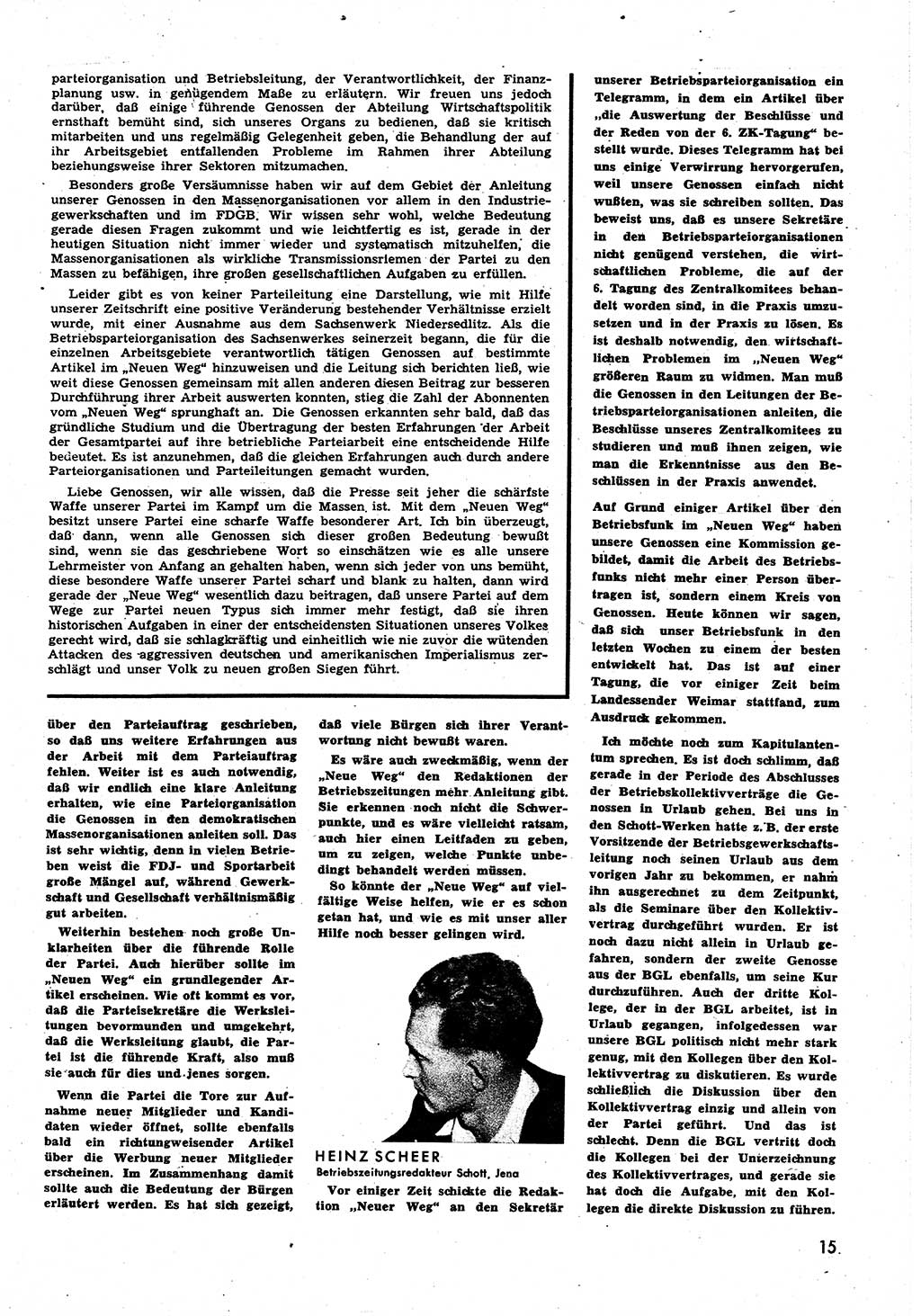 Neuer Weg (NW), Halbmonatsschrift für aktuelle Fragen der Arbeiterbewegung [Zentralkomitee (ZK) Sozialistische Einheitspartei Deutschlands (SED)], 6. Jahrgang [Deutsche Demokratische Republik (DDR)] 1951, Heft 20/15 (NW ZK SED DDR 1951, H. 20/15)