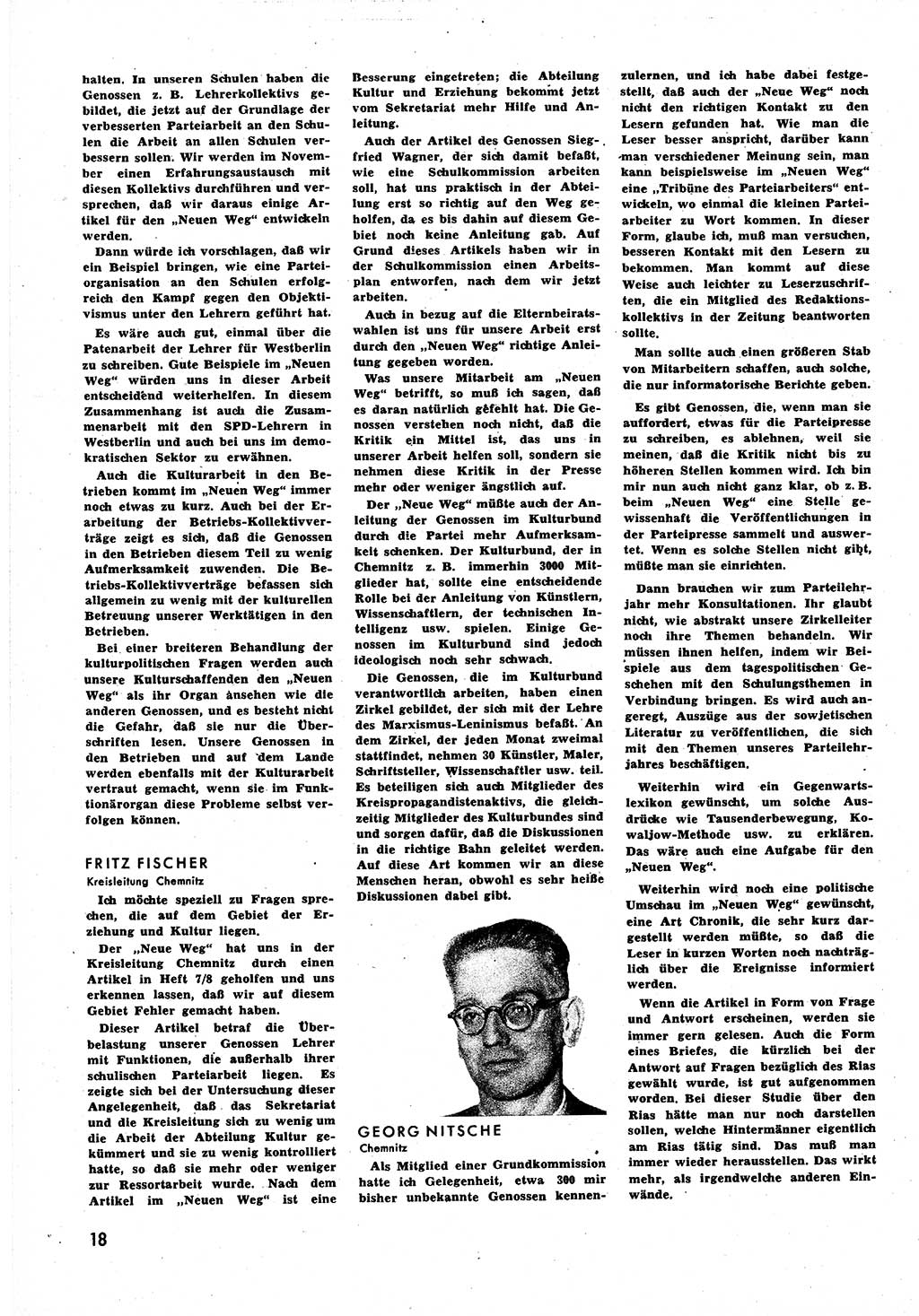 Neuer Weg (NW), Halbmonatsschrift für aktuelle Fragen der Arbeiterbewegung [Zentralkomitee (ZK) Sozialistische Einheitspartei Deutschlands (SED)], 6. Jahrgang [Deutsche Demokratische Republik (DDR)] 1951, Heft 20/18 (NW ZK SED DDR 1951, H. 20/18)