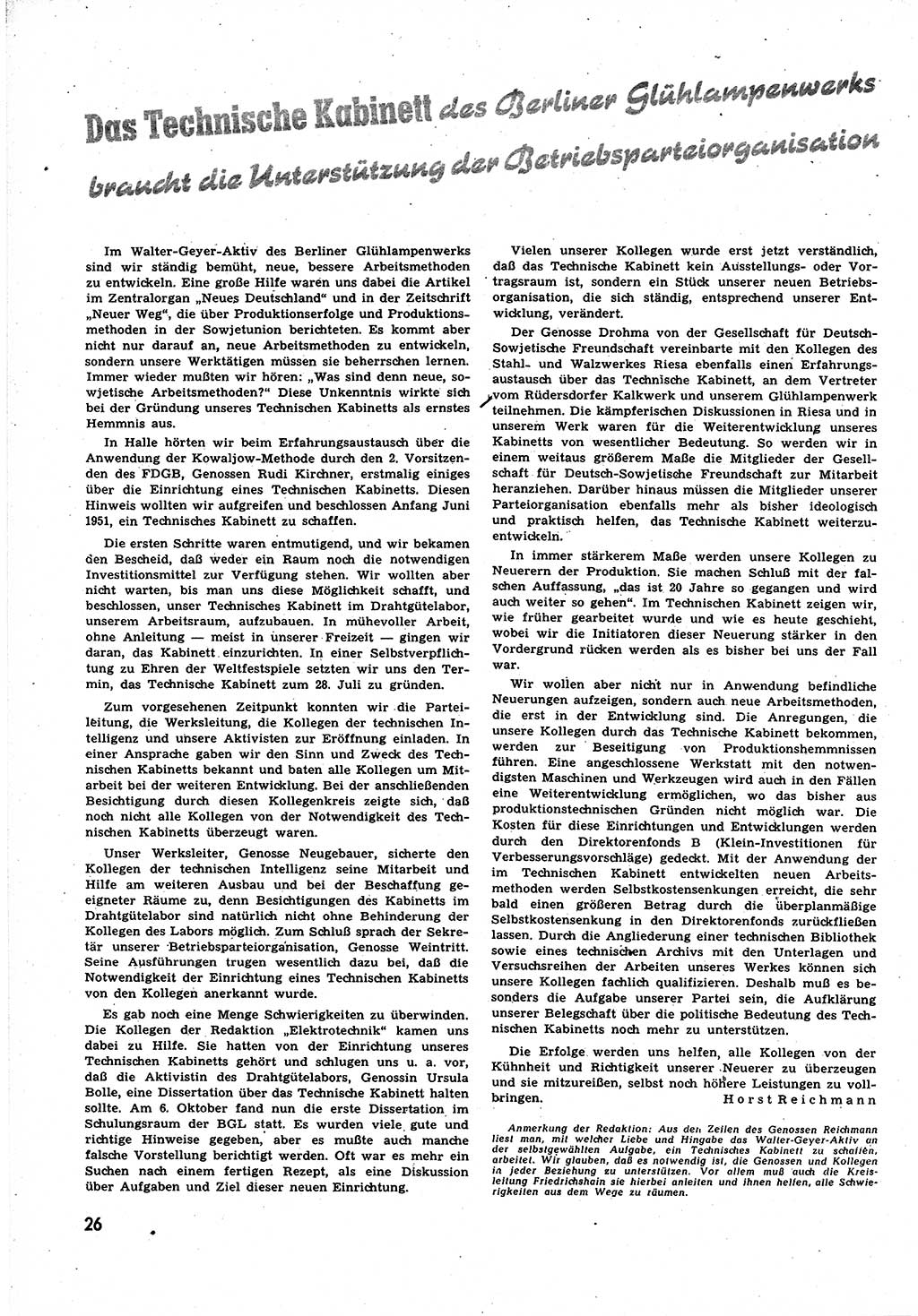 Neuer Weg (NW), Halbmonatsschrift für aktuelle Fragen der Arbeiterbewegung [Zentralkomitee (ZK) Sozialistische Einheitspartei Deutschlands (SED)], 6. Jahrgang [Deutsche Demokratische Republik (DDR)] 1951, Heft 20/26 (NW ZK SED DDR 1951, H. 20/26)