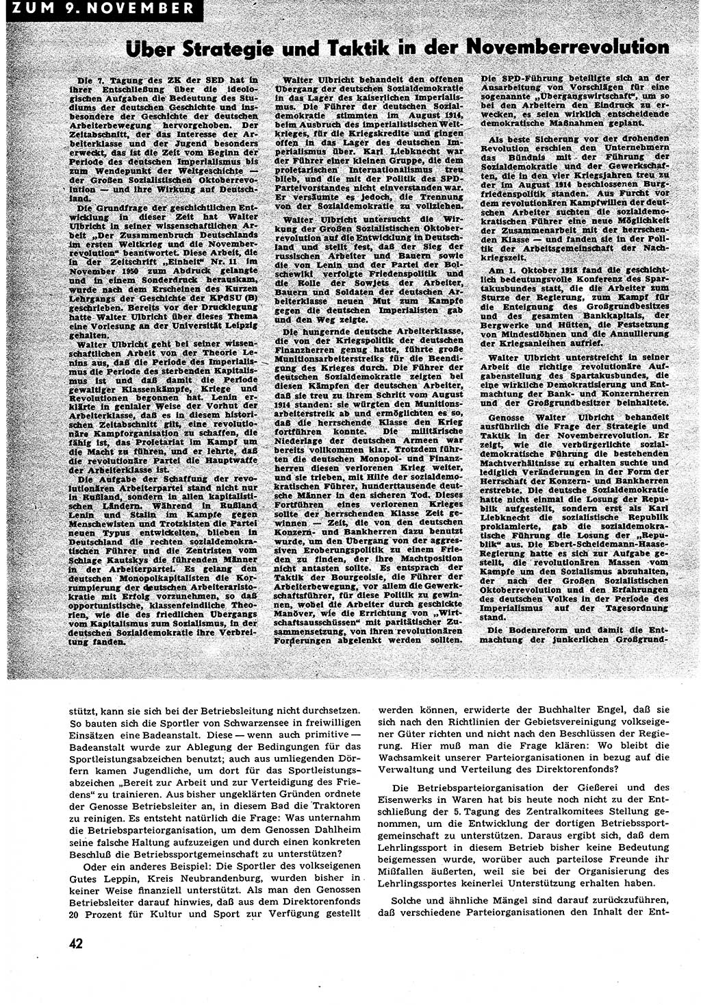 Neuer Weg (NW), Halbmonatsschrift für aktuelle Fragen der Arbeiterbewegung [Zentralkomitee (ZK) Sozialistische Einheitspartei Deutschlands (SED)], 6. Jahrgang [Deutsche Demokratische Republik (DDR)] 1951, Heft 20/42 (NW ZK SED DDR 1951, H. 20/42)