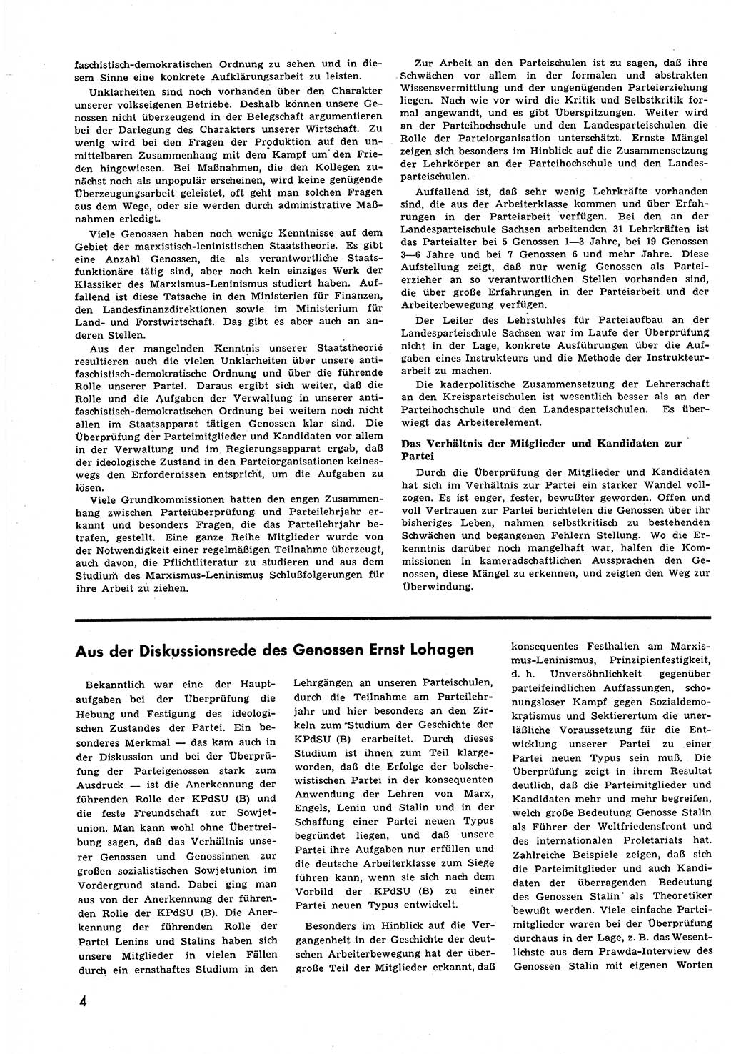 Neuer Weg (NW), Halbmonatsschrift für aktuelle Fragen der Arbeiterbewegung [Zentralkomitee (ZK) Sozialistische Einheitspartei Deutschlands (SED)], 6. Jahrgang [Deutsche Demokratische Republik (DDR)] 1951, Heft 21/4 (NW ZK SED DDR 1951, H. 21/4)