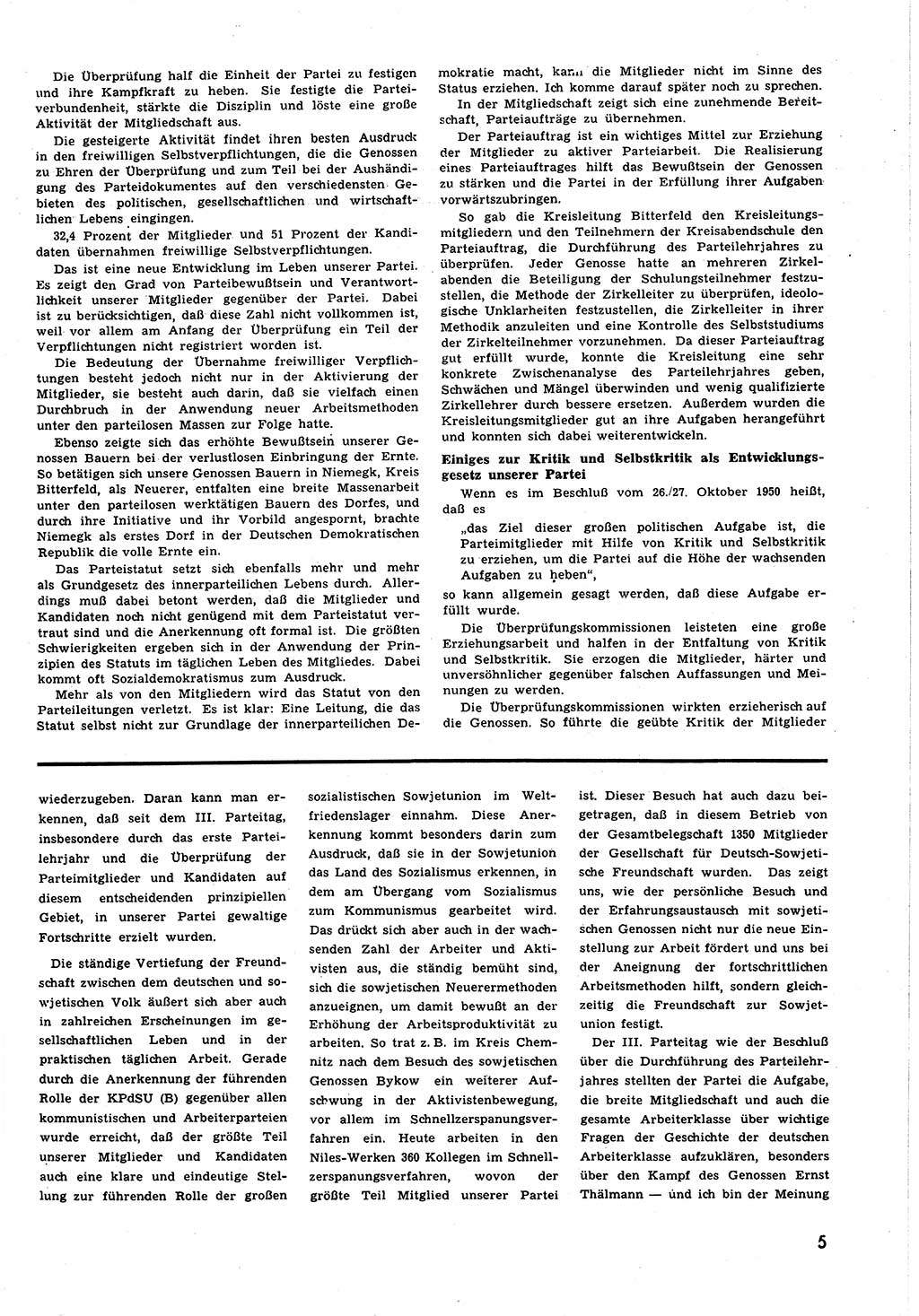 Neuer Weg (NW), Halbmonatsschrift für aktuelle Fragen der Arbeiterbewegung [Zentralkomitee (ZK) Sozialistische Einheitspartei Deutschlands (SED)], 6. Jahrgang [Deutsche Demokratische Republik (DDR)] 1951, Heft 21/5 (NW ZK SED DDR 1951, H. 21/5)