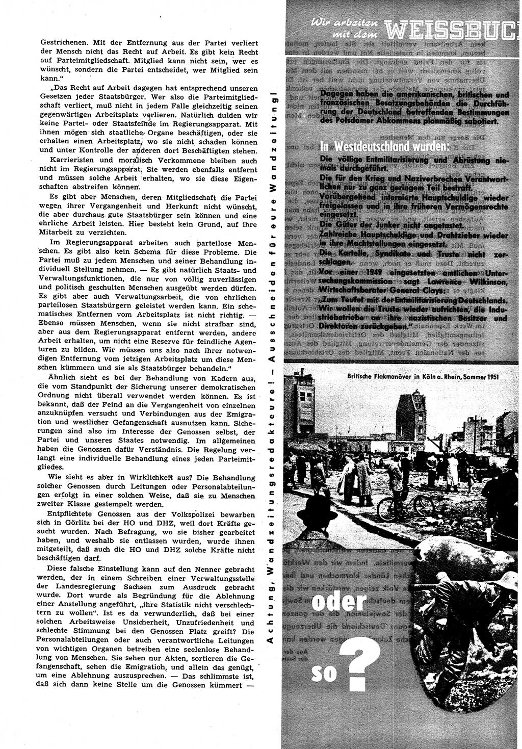 Neuer Weg (NW), Halbmonatsschrift für aktuelle Fragen der Arbeiterbewegung [Zentralkomitee (ZK) Sozialistische Einheitspartei Deutschlands (SED)], 6. Jahrgang [Deutsche Demokratische Republik (DDR)] 1951, Heft 21/15 (NW ZK SED DDR 1951, H. 21/15)
