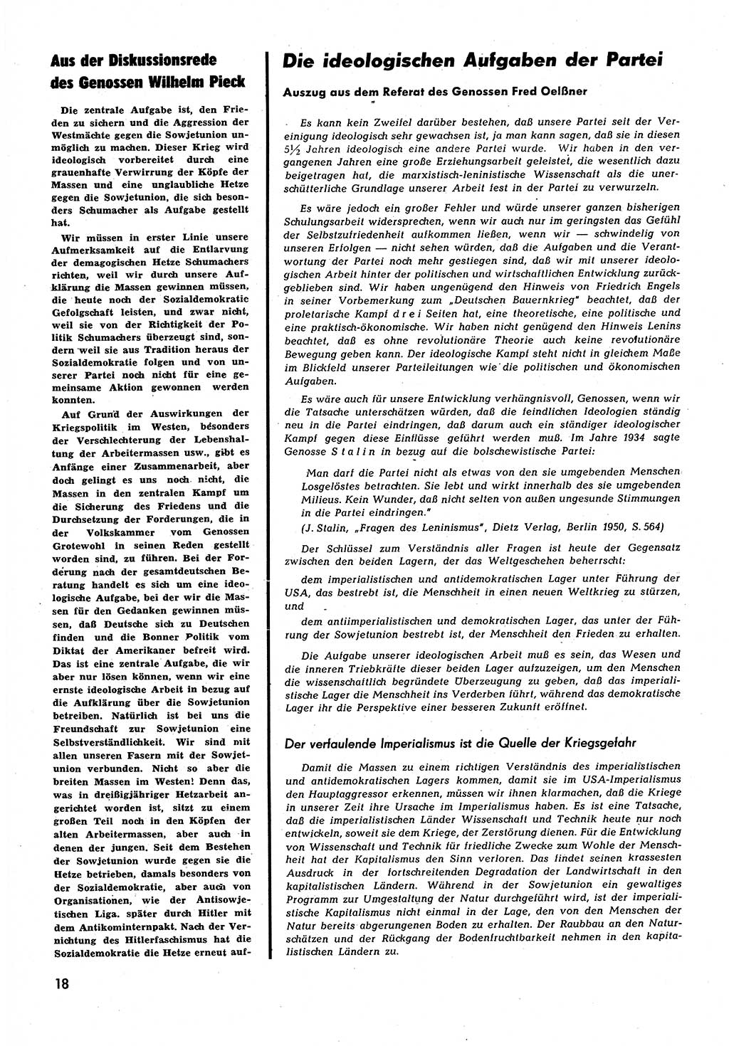Neuer Weg (NW), Halbmonatsschrift für aktuelle Fragen der Arbeiterbewegung [Zentralkomitee (ZK) Sozialistische Einheitspartei Deutschlands (SED)], 6. Jahrgang [Deutsche Demokratische Republik (DDR)] 1951, Heft 21/18 (NW ZK SED DDR 1951, H. 21/18)