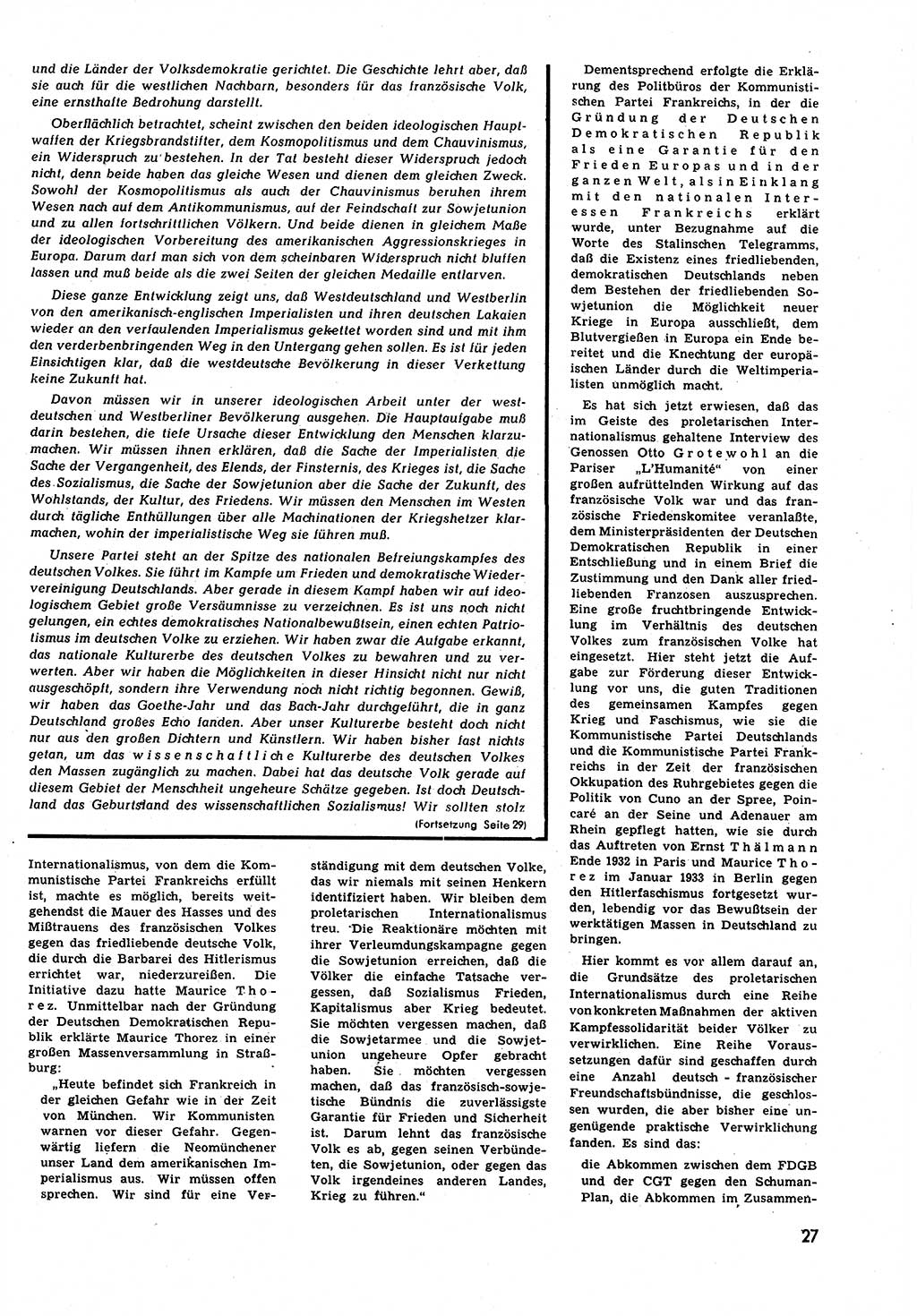 Neuer Weg (NW), Halbmonatsschrift für aktuelle Fragen der Arbeiterbewegung [Zentralkomitee (ZK) Sozialistische Einheitspartei Deutschlands (SED)], 6. Jahrgang [Deutsche Demokratische Republik (DDR)] 1951, Heft 21/27 (NW ZK SED DDR 1951, H. 21/27)