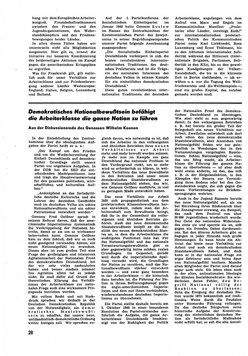 Neuer Weg (NW), Halbmonatsschrift für aktuelle Fragen der Arbeiterbewegung [Zentralkomitee (ZK) Sozialistische Einheitspartei Deutschlands (SED)], 6. Jahrgang [Deutsche Demokratische Republik (DDR)] 1951, Heft 21/28 (NW ZK SED DDR 1951, H. 21/28)