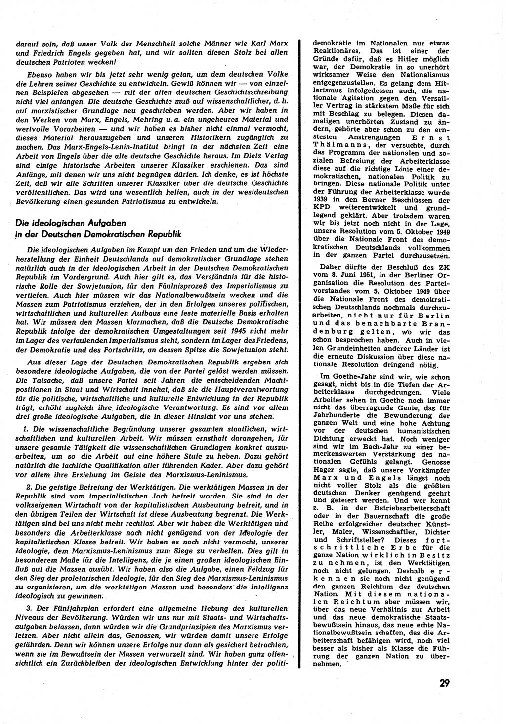 Neuer Weg (NW), Halbmonatsschrift für aktuelle Fragen der Arbeiterbewegung [Zentralkomitee (ZK) Sozialistische Einheitspartei Deutschlands (SED)], 6. Jahrgang [Deutsche Demokratische Republik (DDR)] 1951, Heft 21/29 (NW ZK SED DDR 1951, H. 21/29)