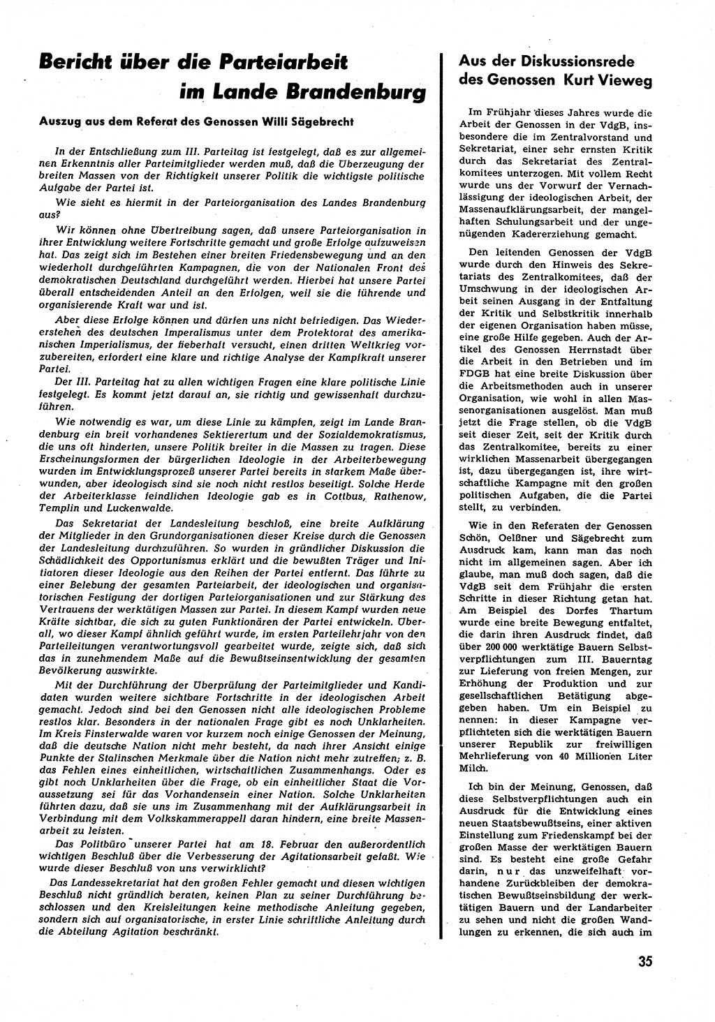 Neuer Weg (NW), Halbmonatsschrift für aktuelle Fragen der Arbeiterbewegung [Zentralkomitee (ZK) Sozialistische Einheitspartei Deutschlands (SED)], 6. Jahrgang [Deutsche Demokratische Republik (DDR)] 1951, Heft 21/35 (NW ZK SED DDR 1951, H. 21/35)