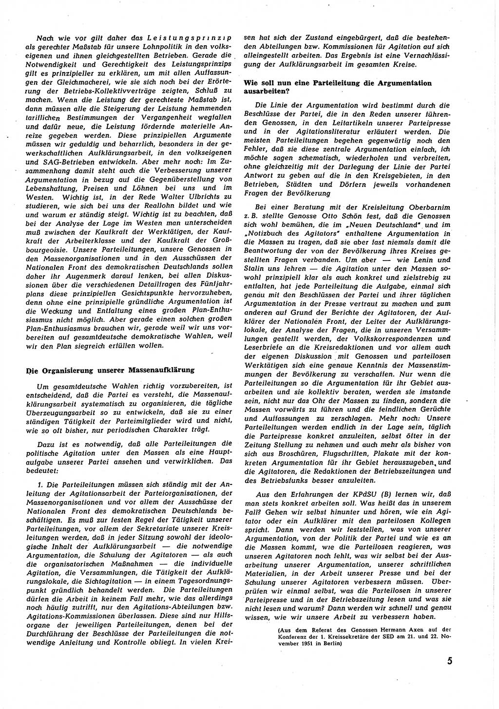 Neuer Weg (NW), Halbmonatsschrift für aktuelle Fragen der Arbeiterbewegung [Zentralkomitee (ZK) Sozialistische Einheitspartei Deutschlands (SED)], 6. Jahrgang [Deutsche Demokratische Republik (DDR)] 1951, Heft 22/5 (NW ZK SED DDR 1951, H. 22/5)