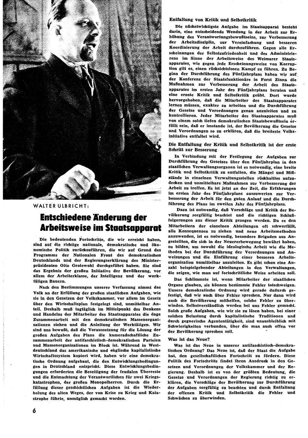 Neuer Weg (NW), Halbmonatsschrift für aktuelle Fragen der Arbeiterbewegung [Zentralkomitee (ZK) Sozialistische Einheitspartei Deutschlands (SED)], 6. Jahrgang [Deutsche Demokratische Republik (DDR)] 1951, Heft 22/6 (NW ZK SED DDR 1951, H. 22/6)