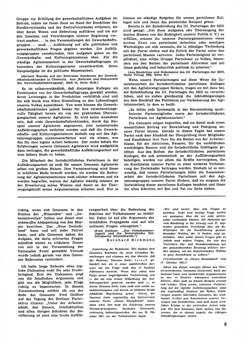 Neuer Weg (NW), Halbmonatsschrift für aktuelle Fragen der Arbeiterbewegung [Zentralkomitee (ZK) Sozialistische Einheitspartei Deutschlands (SED)], 6. Jahrgang [Deutsche Demokratische Republik (DDR)] 1951, Heft 22/9 (NW ZK SED DDR 1951, H. 22/9)