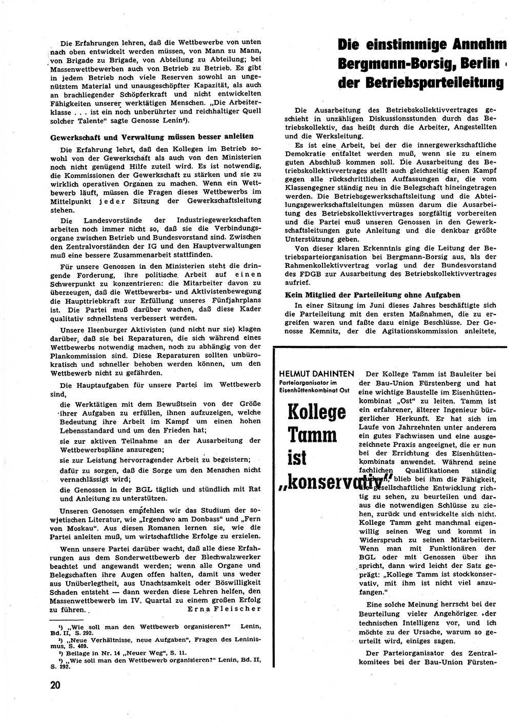 Neuer Weg (NW), Halbmonatsschrift für aktuelle Fragen der Arbeiterbewegung [Zentralkomitee (ZK) Sozialistische Einheitspartei Deutschlands (SED)], 6. Jahrgang [Deutsche Demokratische Republik (DDR)] 1951, Heft 22/20 (NW ZK SED DDR 1951, H. 22/20)