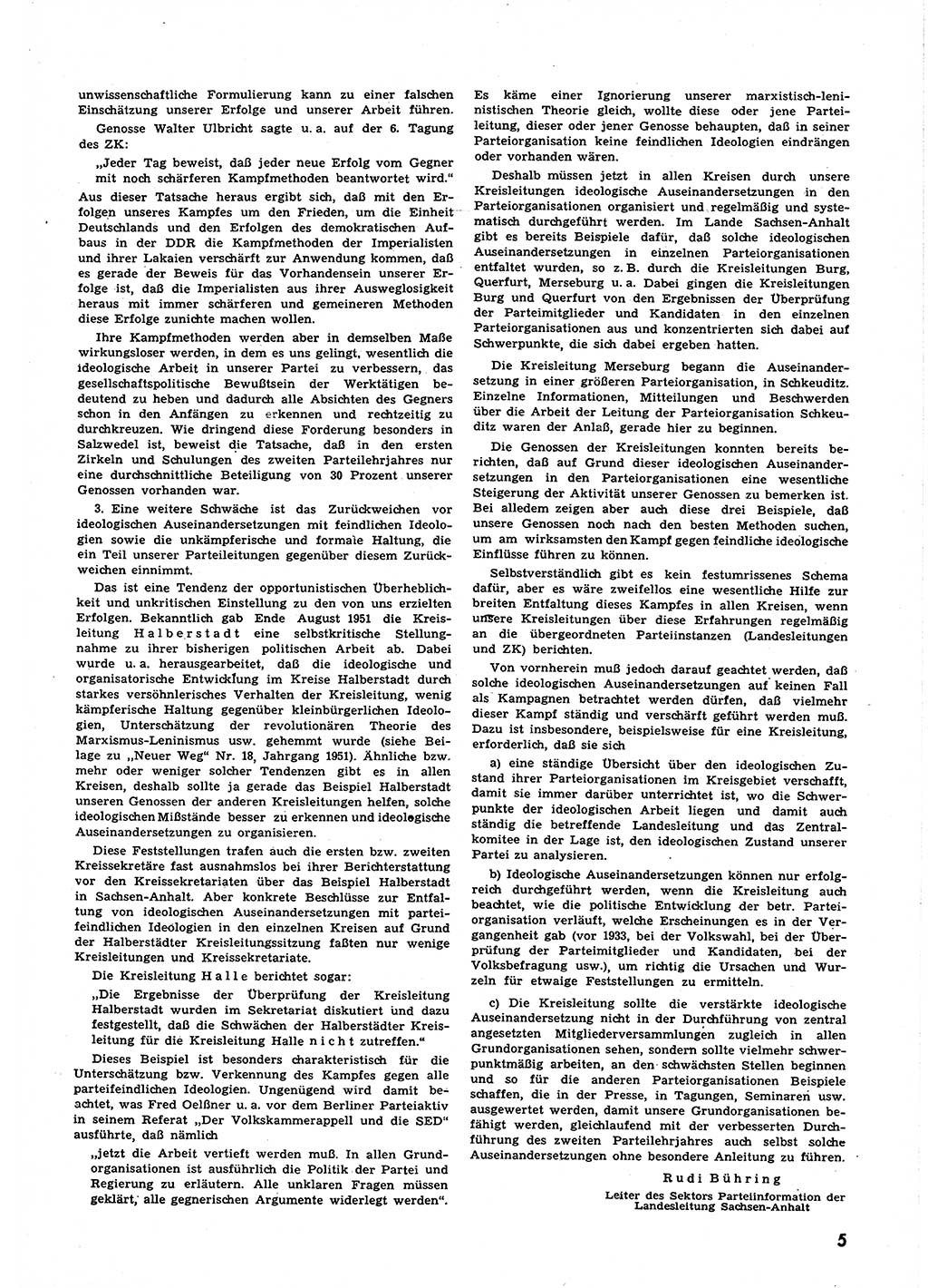 Neuer Weg (NW), Halbmonatsschrift für aktuelle Fragen der Arbeiterbewegung [Zentralkomitee (ZK) Sozialistische Einheitspartei Deutschlands (SED)], 6. Jahrgang [Deutsche Demokratische Republik (DDR)] 1951, Heft 23/5 (NW ZK SED DDR 1951, H. 23/5)