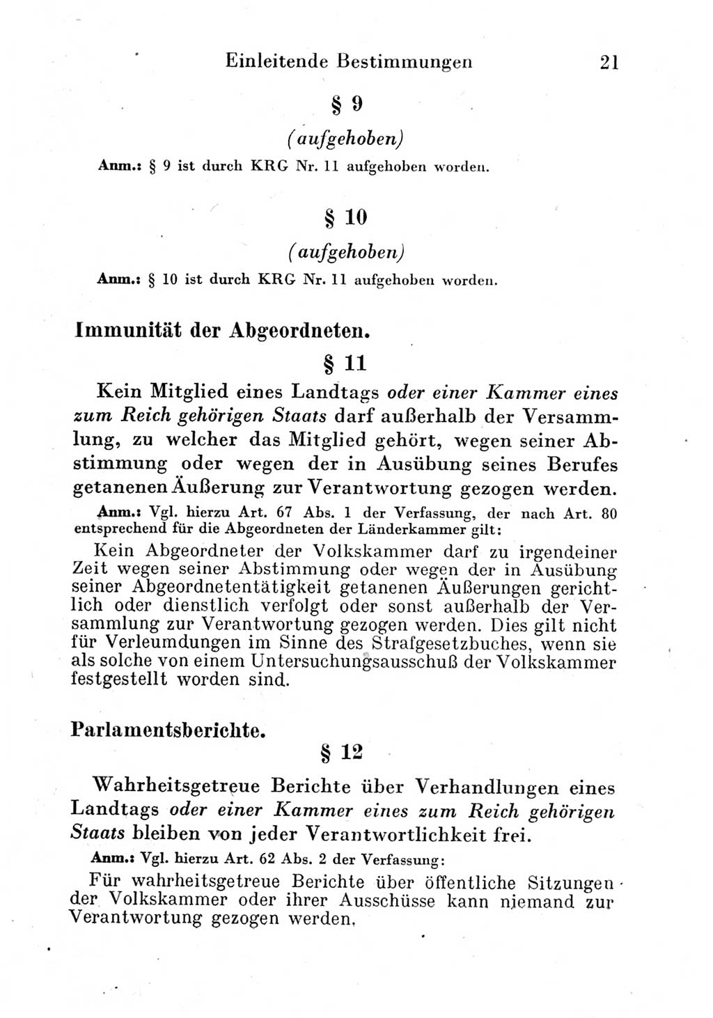 Strafgesetzbuch (StGB) und andere Strafgesetze [Deutsche Demokratische Republik (DDR)] 1951, Seite 21 (StGB Strafges. DDR 1951, S. 21)