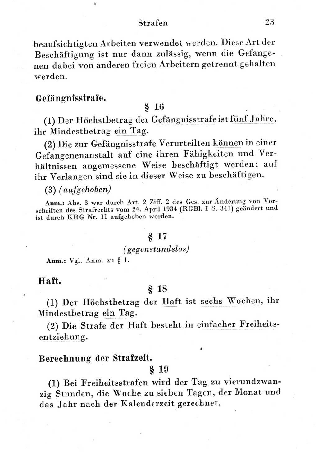 Strafgesetzbuch (StGB) und andere Strafgesetze [Deutsche Demokratische Republik (DDR)] 1951, Seite 23 (StGB Strafges. DDR 1951, S. 23)