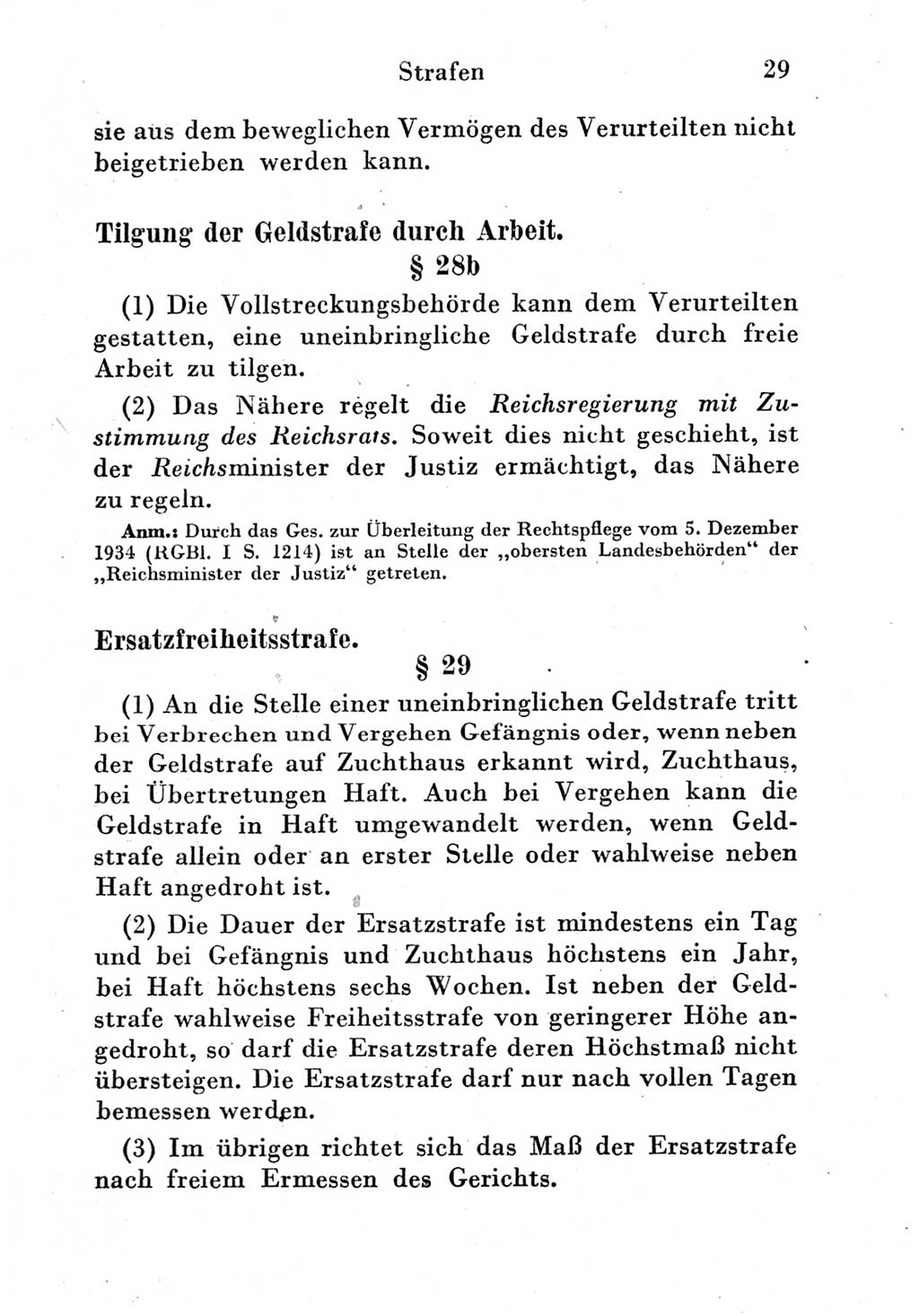 Strafgesetzbuch (StGB) und andere Strafgesetze [Deutsche Demokratische Republik (DDR)] 1951, Seite 29 (StGB Strafges. DDR 1951, S. 29)