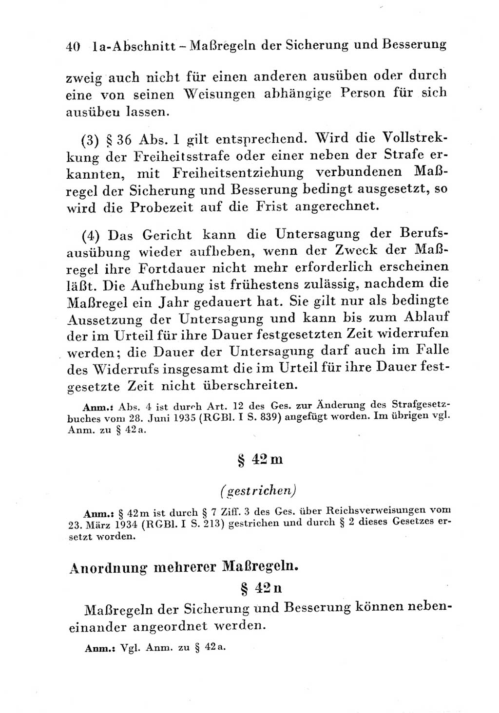 Strafgesetzbuch (StGB) und andere Strafgesetze [Deutsche Demokratische Republik (DDR)] 1951, Seite 40 (StGB Strafges. DDR 1951, S. 40)