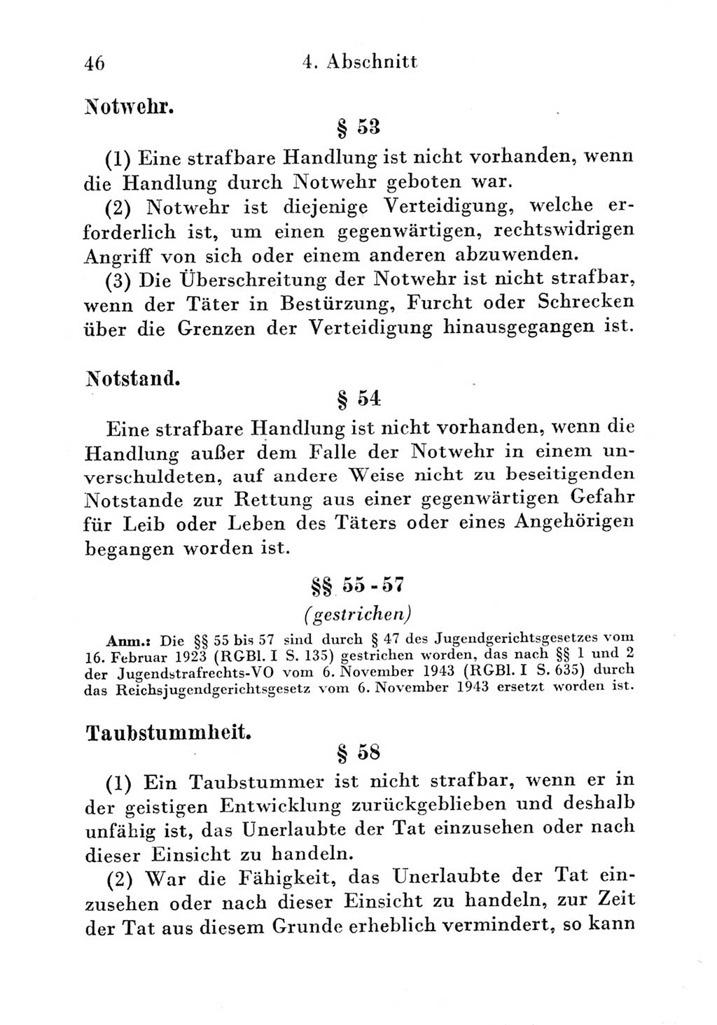 Strafgesetzbuch (StGB) und andere Strafgesetze [Deutsche Demokratische Republik (DDR)] 1951, Seite 46 (StGB Strafges. DDR 1951, S. 46)