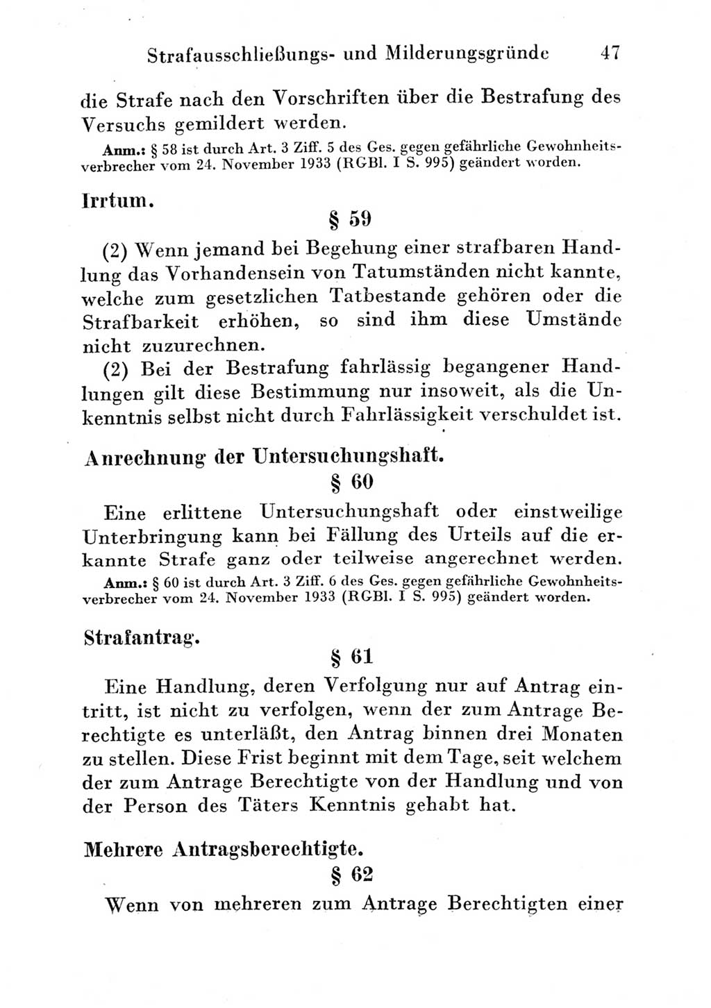 Strafgesetzbuch (StGB) und andere Strafgesetze [Deutsche Demokratische Republik (DDR)] 1951, Seite 47 (StGB Strafges. DDR 1951, S. 47)