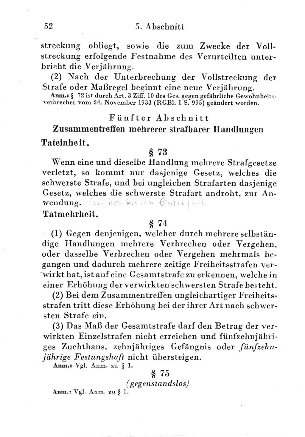 Strafgesetzbuch (StGB) und andere Strafgesetze [Deutsche Demokratische Republik (DDR)] 1951, Seite 52 (StGB Strafges. DDR 1951, S. 52)