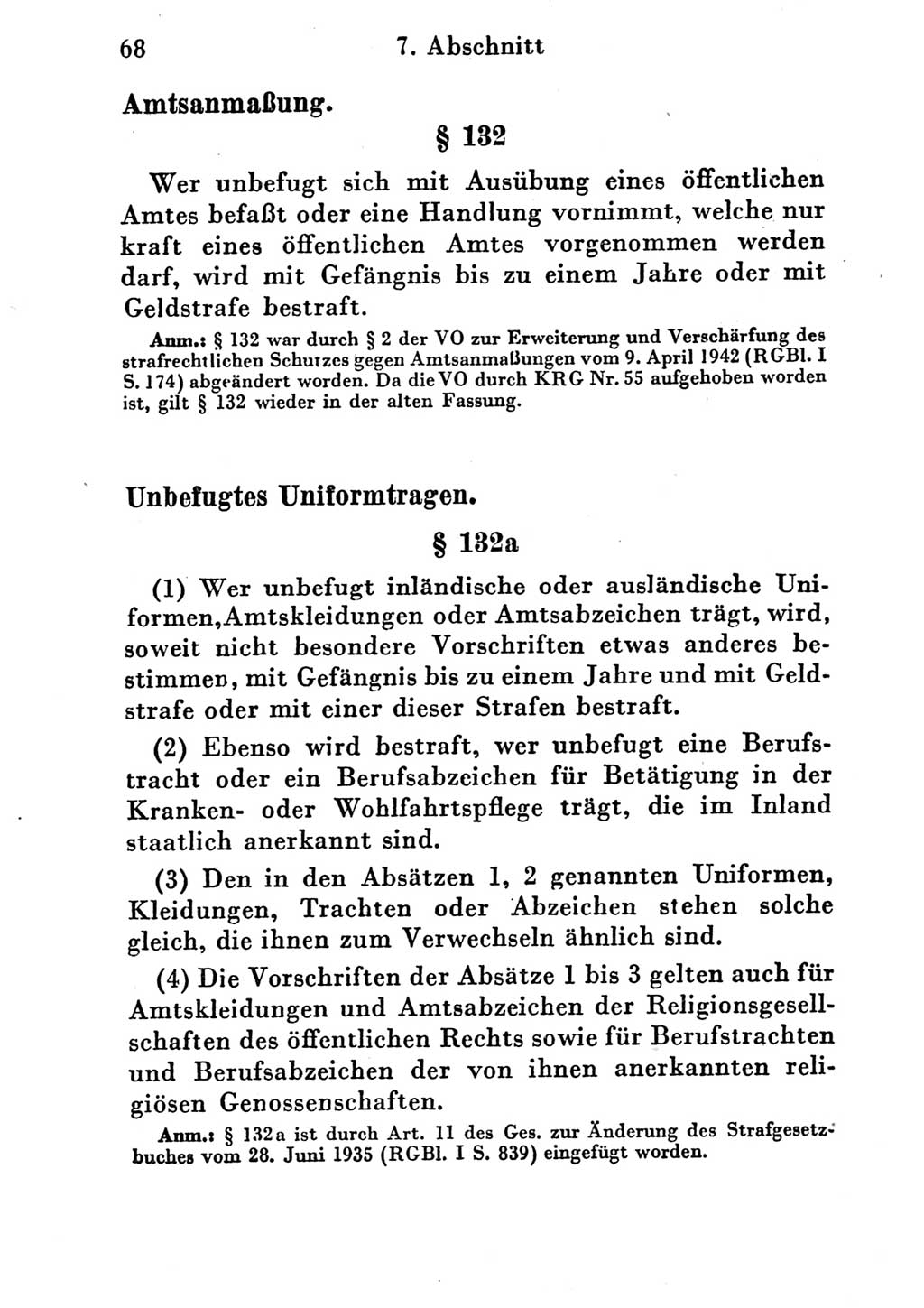 Strafgesetzbuch (StGB) und andere Strafgesetze [Deutsche Demokratische Republik (DDR)] 1951, Seite 68 (StGB Strafges. DDR 1951, S. 68)