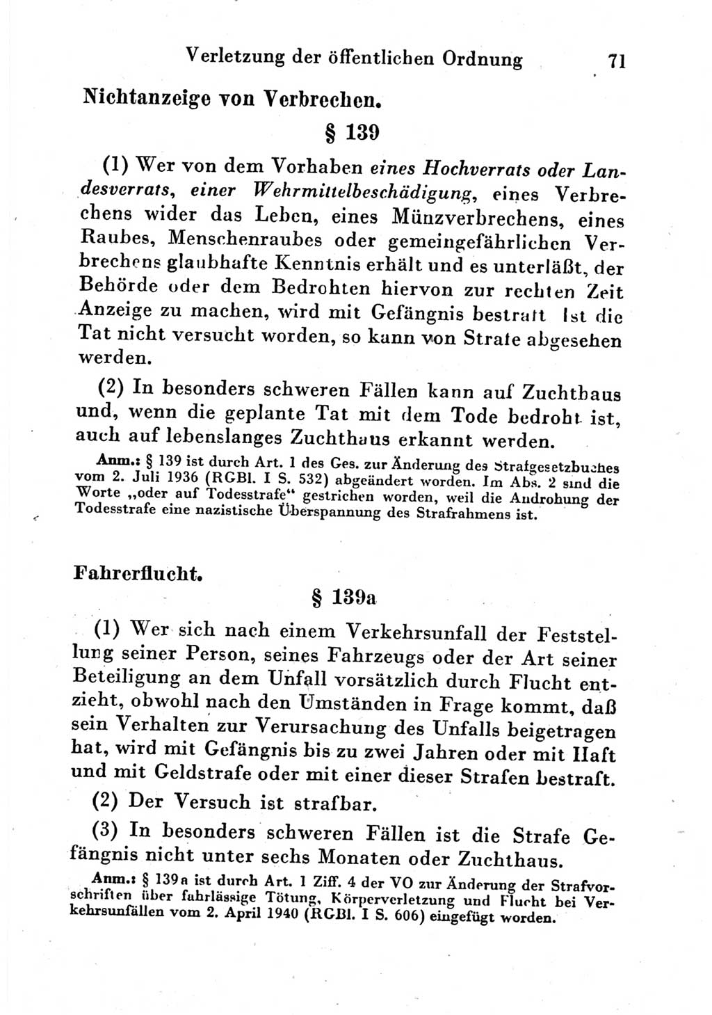 Strafgesetzbuch (StGB) und andere Strafgesetze [Deutsche Demokratische Republik (DDR)] 1951, Seite 71 (StGB Strafges. DDR 1951, S. 71)