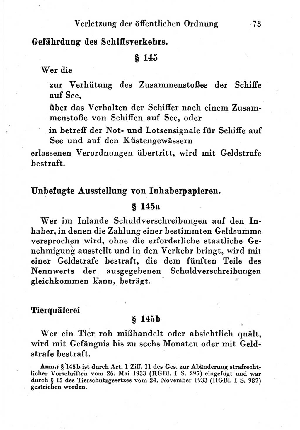 Strafgesetzbuch (StGB) und andere Strafgesetze [Deutsche Demokratische Republik (DDR)] 1951, Seite 73 (StGB Strafges. DDR 1951, S. 73)