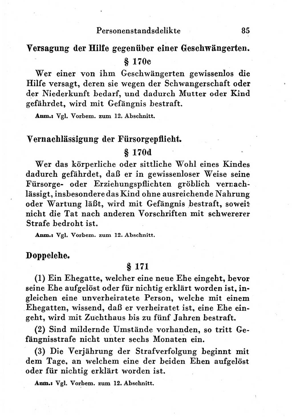 Strafgesetzbuch (StGB) und andere Strafgesetze [Deutsche Demokratische Republik (DDR)] 1951, Seite 85 (StGB Strafges. DDR 1951, S. 85)
