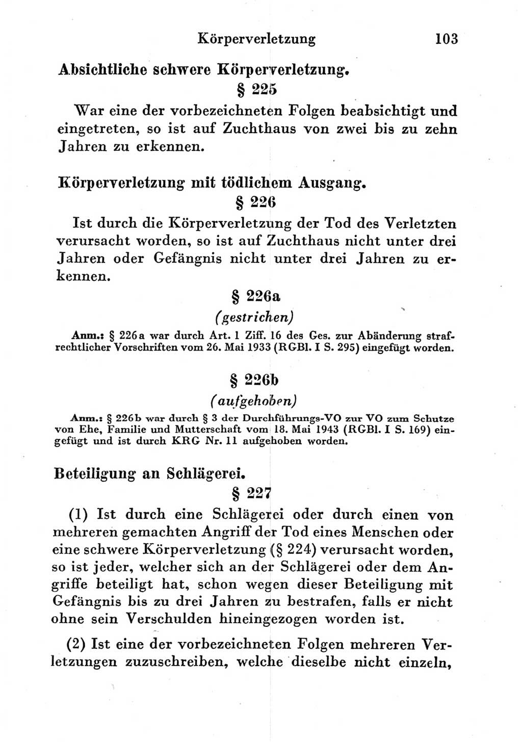 Strafgesetzbuch (StGB) und andere Strafgesetze [Deutsche Demokratische Republik (DDR)] 1951, Seite 103 (StGB Strafges. DDR 1951, S. 103)