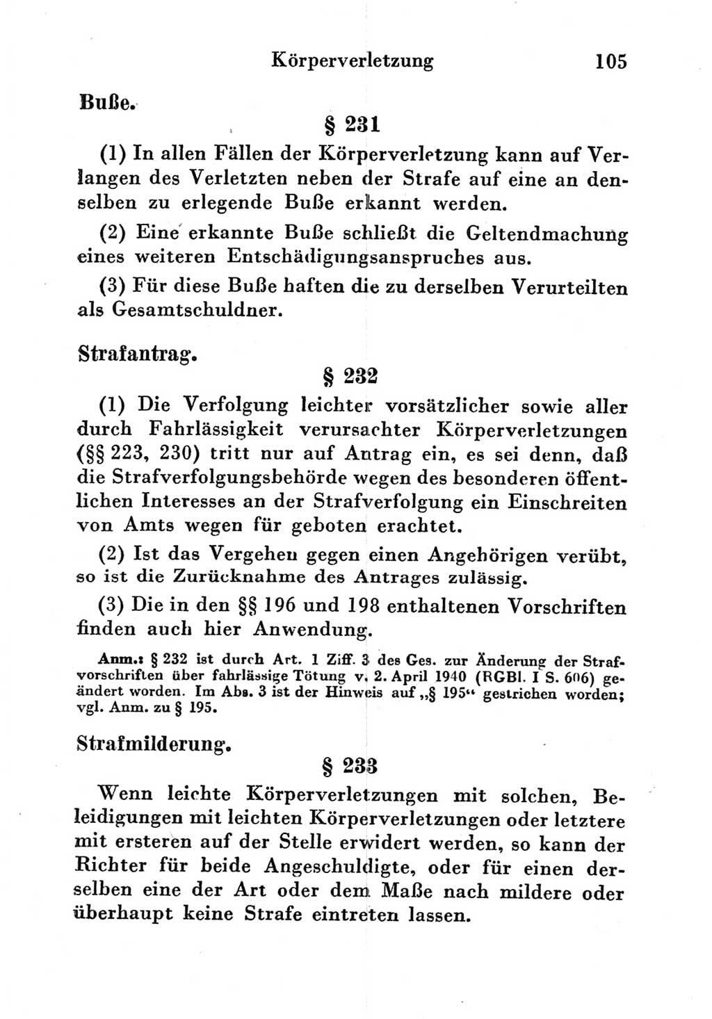 Strafgesetzbuch (StGB) und andere Strafgesetze [Deutsche Demokratische Republik (DDR)] 1951, Seite 105 (StGB Strafges. DDR 1951, S. 105)