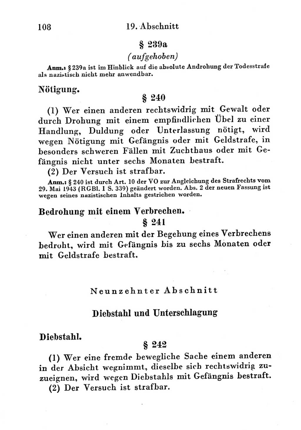 Strafgesetzbuch (StGB) und andere Strafgesetze [Deutsche Demokratische Republik (DDR)] 1951, Seite 108 (StGB Strafges. DDR 1951, S. 108)