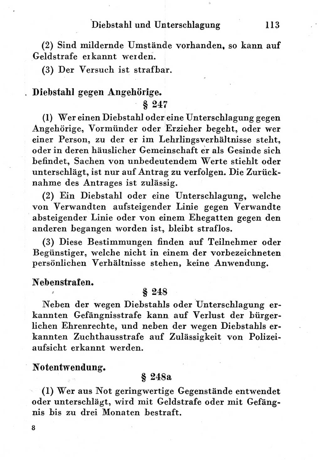 Strafgesetzbuch (StGB) und andere Strafgesetze [Deutsche Demokratische Republik (DDR)] 1951, Seite 113 (StGB Strafges. DDR 1951, S. 113)