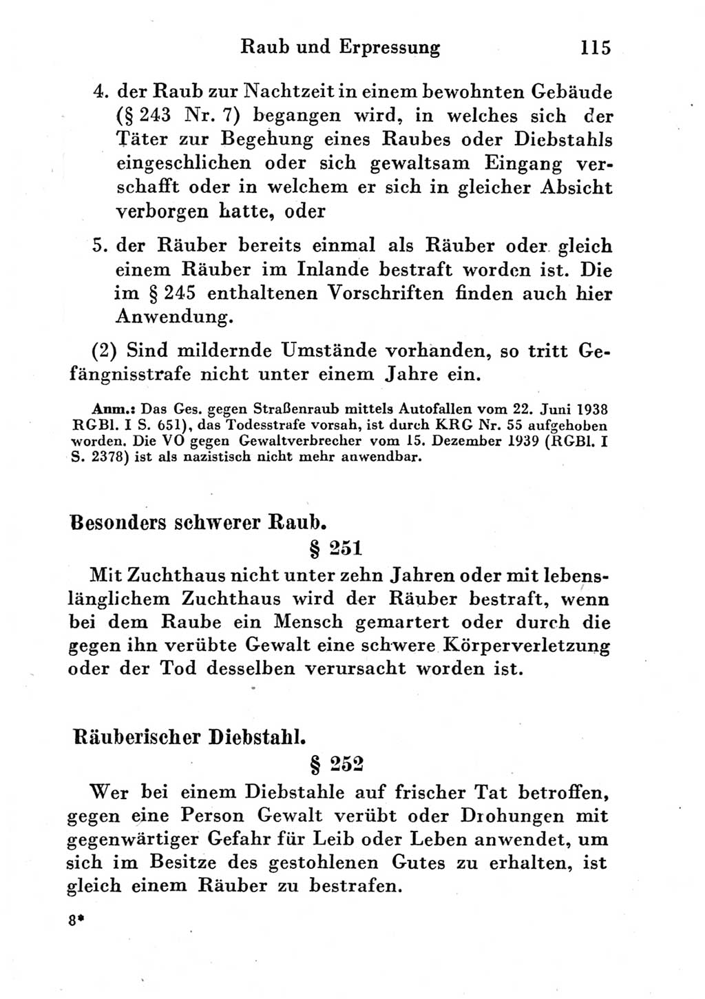Strafgesetzbuch (StGB) und andere Strafgesetze [Deutsche Demokratische Republik (DDR)] 1951, Seite 115 (StGB Strafges. DDR 1951, S. 115)