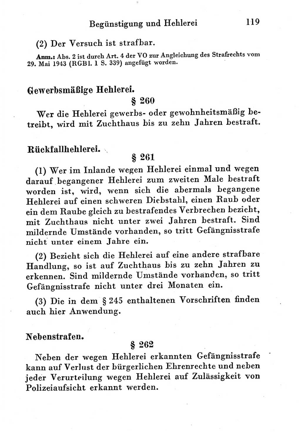 Strafgesetzbuch (StGB) und andere Strafgesetze [Deutsche Demokratische Republik (DDR)] 1951, Seite 119 (StGB Strafges. DDR 1951, S. 119)