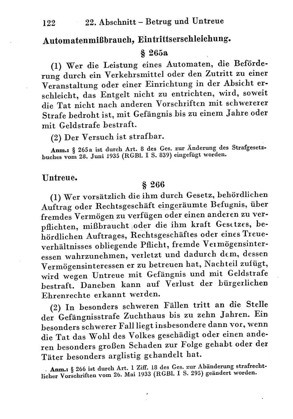 Strafgesetzbuch (StGB) und andere Strafgesetze [Deutsche Demokratische Republik (DDR)] 1951, Seite 122 (StGB Strafges. DDR 1951, S. 122)