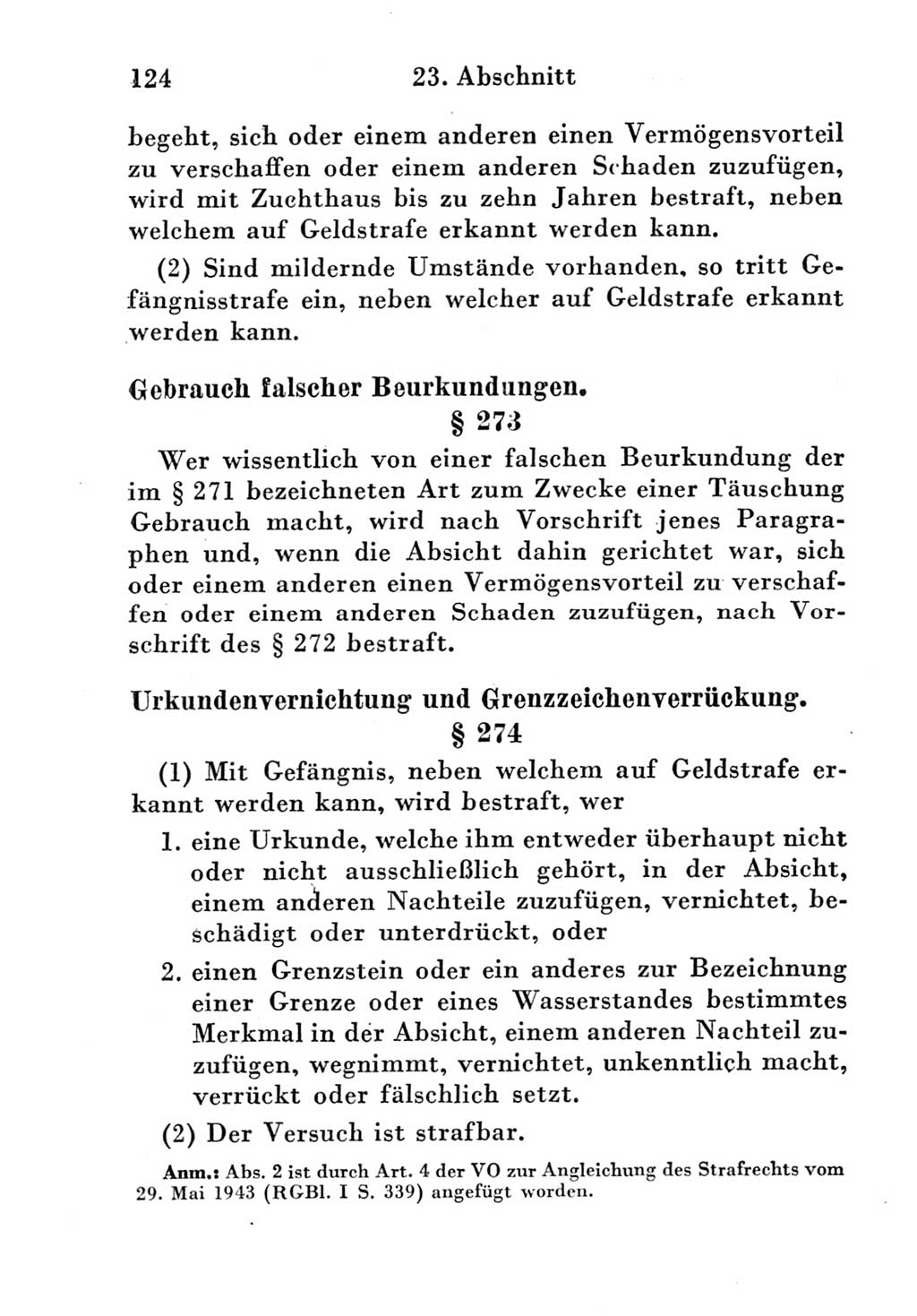 Strafgesetzbuch (StGB) und andere Strafgesetze [Deutsche Demokratische Republik (DDR)] 1951, Seite 124 (StGB Strafges. DDR 1951, S. 124)