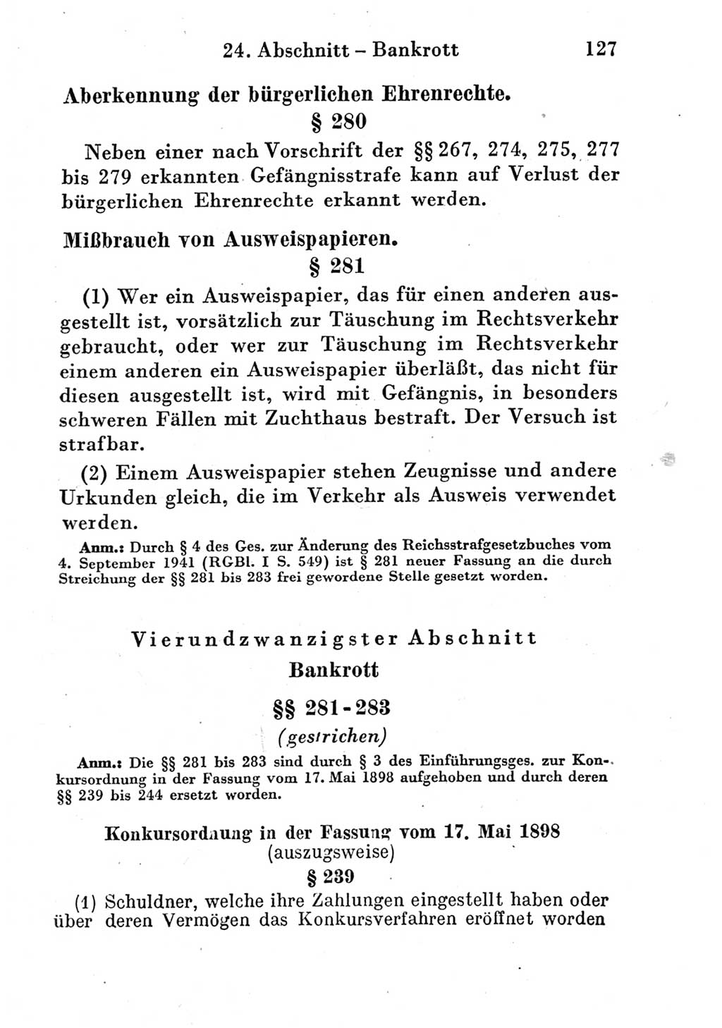 Strafgesetzbuch (StGB) und andere Strafgesetze [Deutsche Demokratische Republik (DDR)] 1951, Seite 127 (StGB Strafges. DDR 1951, S. 127)