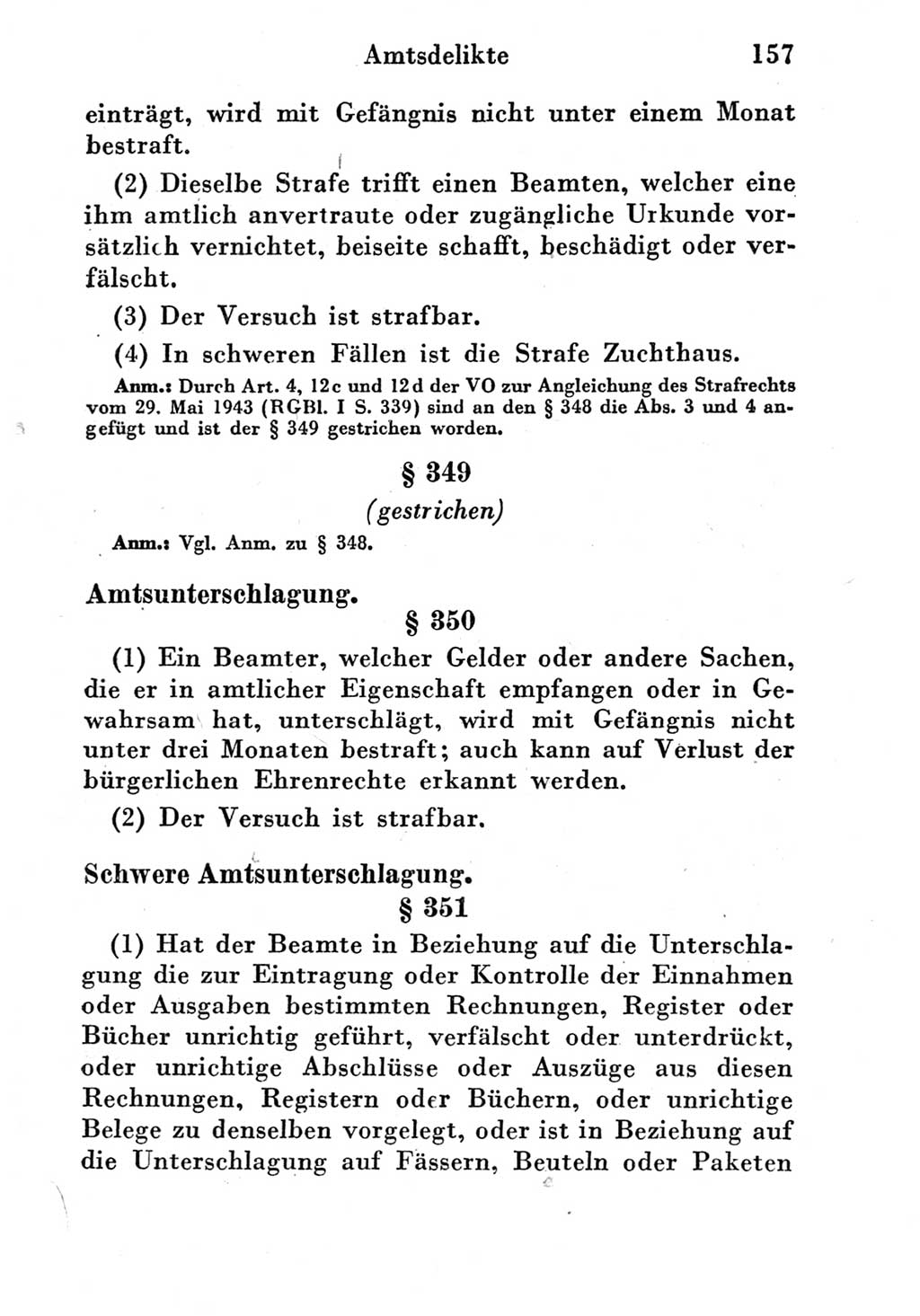 Strafgesetzbuch (StGB) und andere Strafgesetze [Deutsche Demokratische Republik (DDR)] 1951, Seite 157 (StGB Strafges. DDR 1951, S. 157)